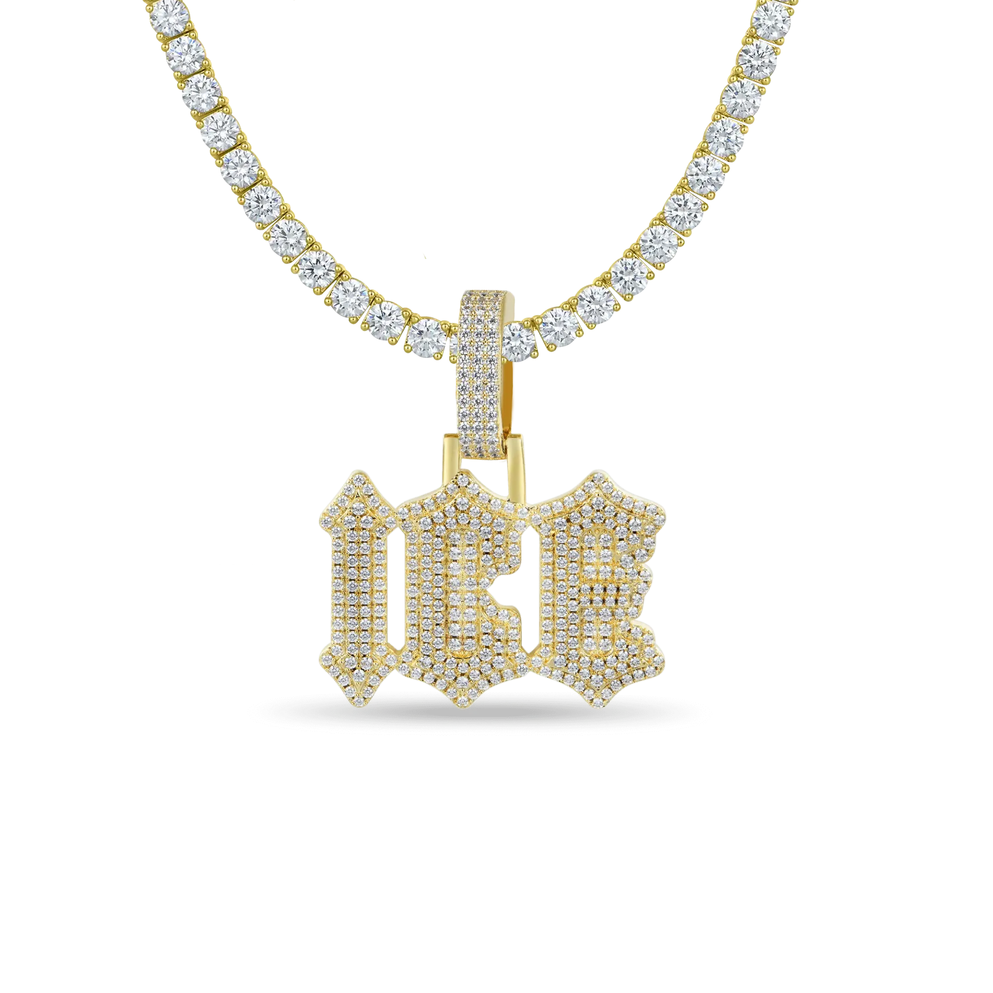 Custom Double Layers Gothic Font Pendant