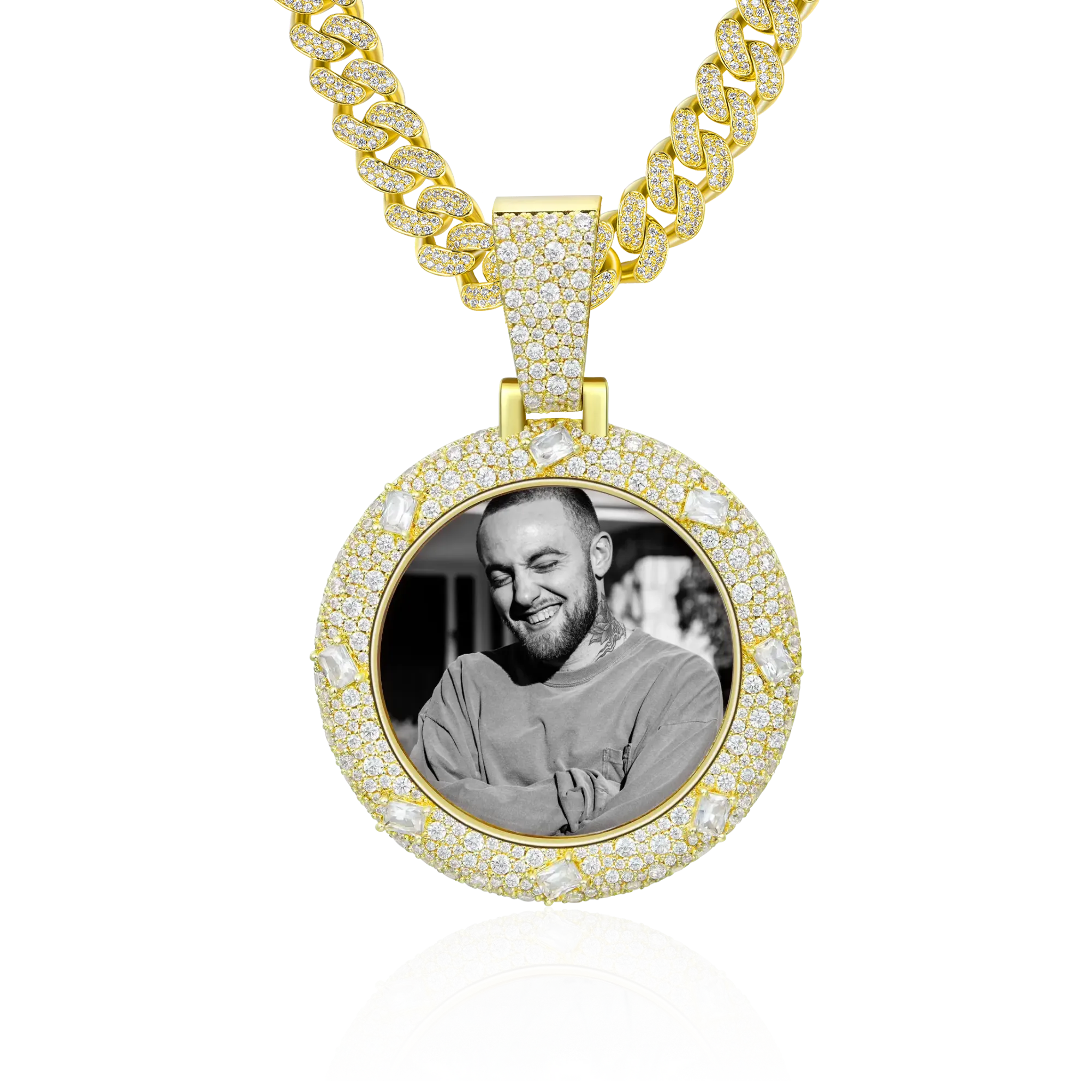 Custom Emerald Glow Photo Pendant