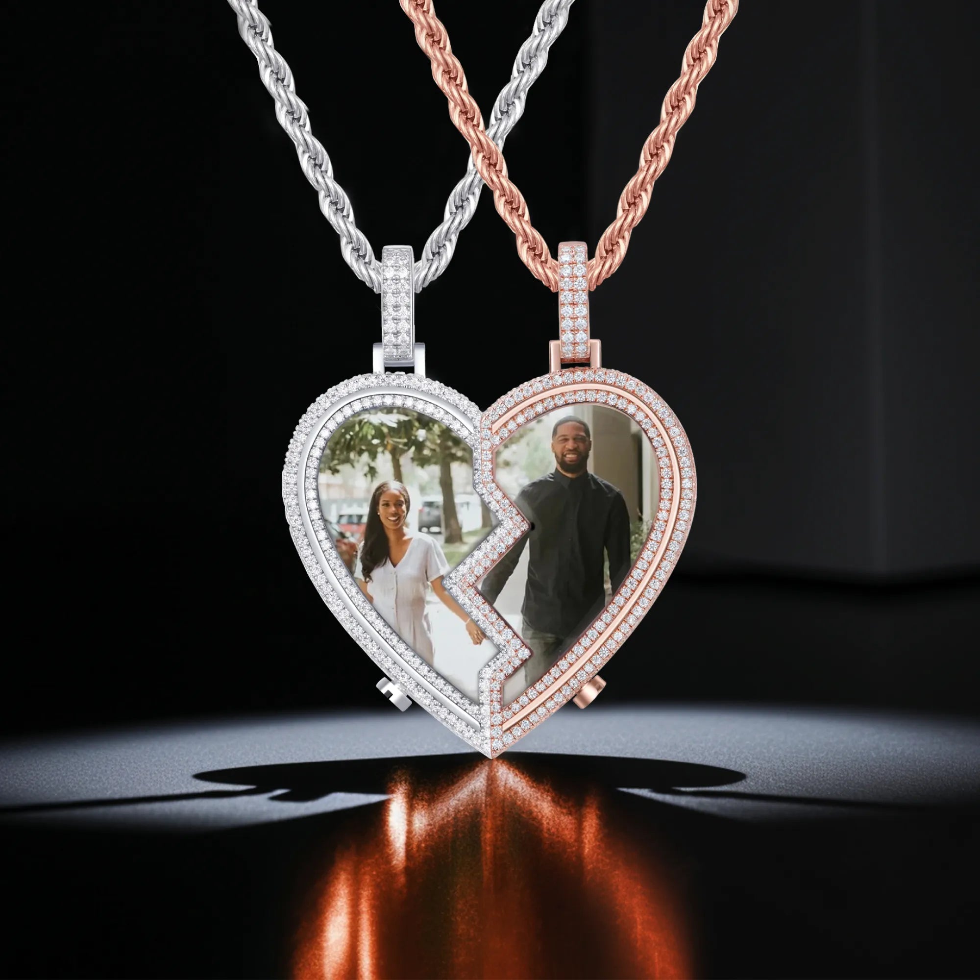 Custom Eternal Heart Frame Photo Pendant