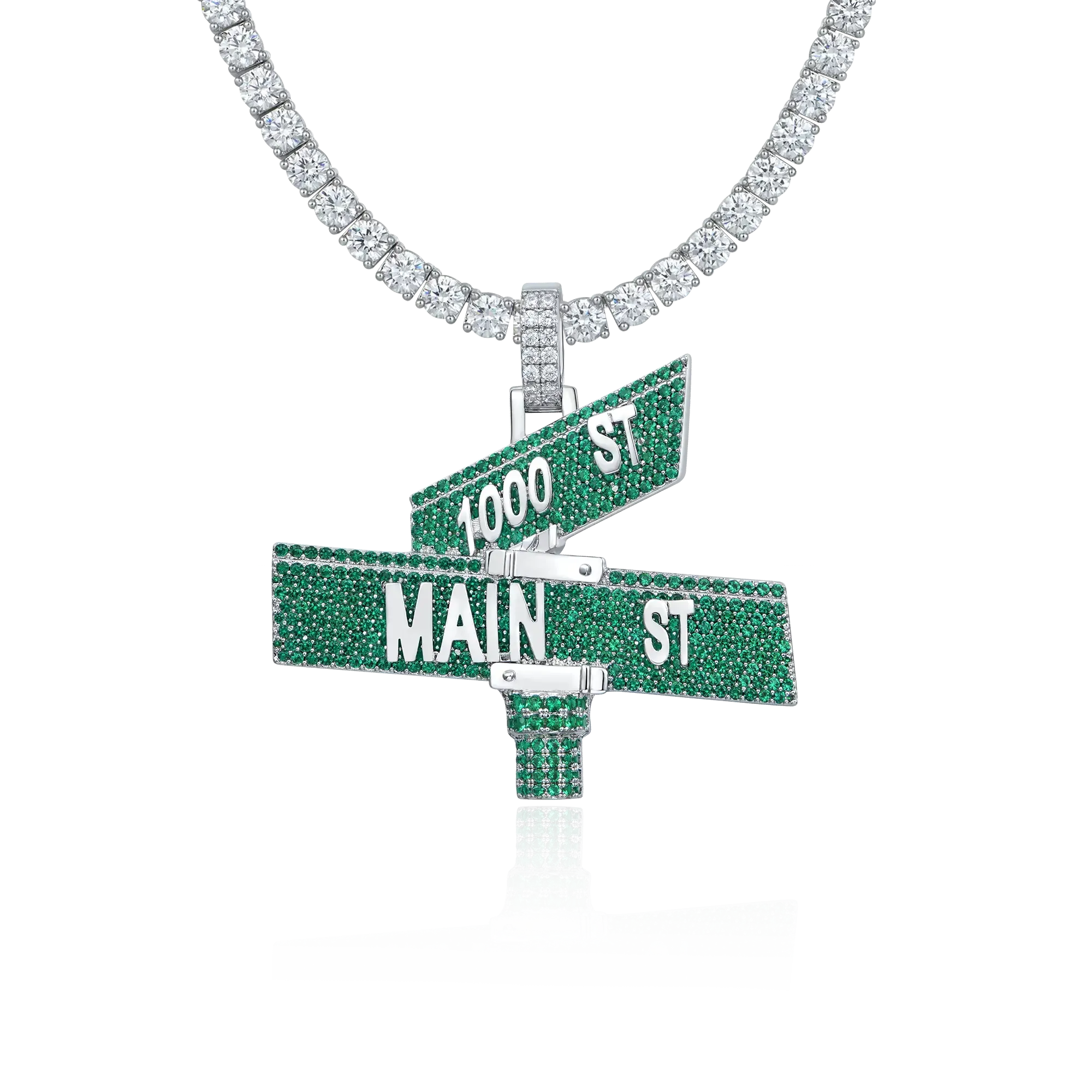 Custom Iced Street Sign Pendant
