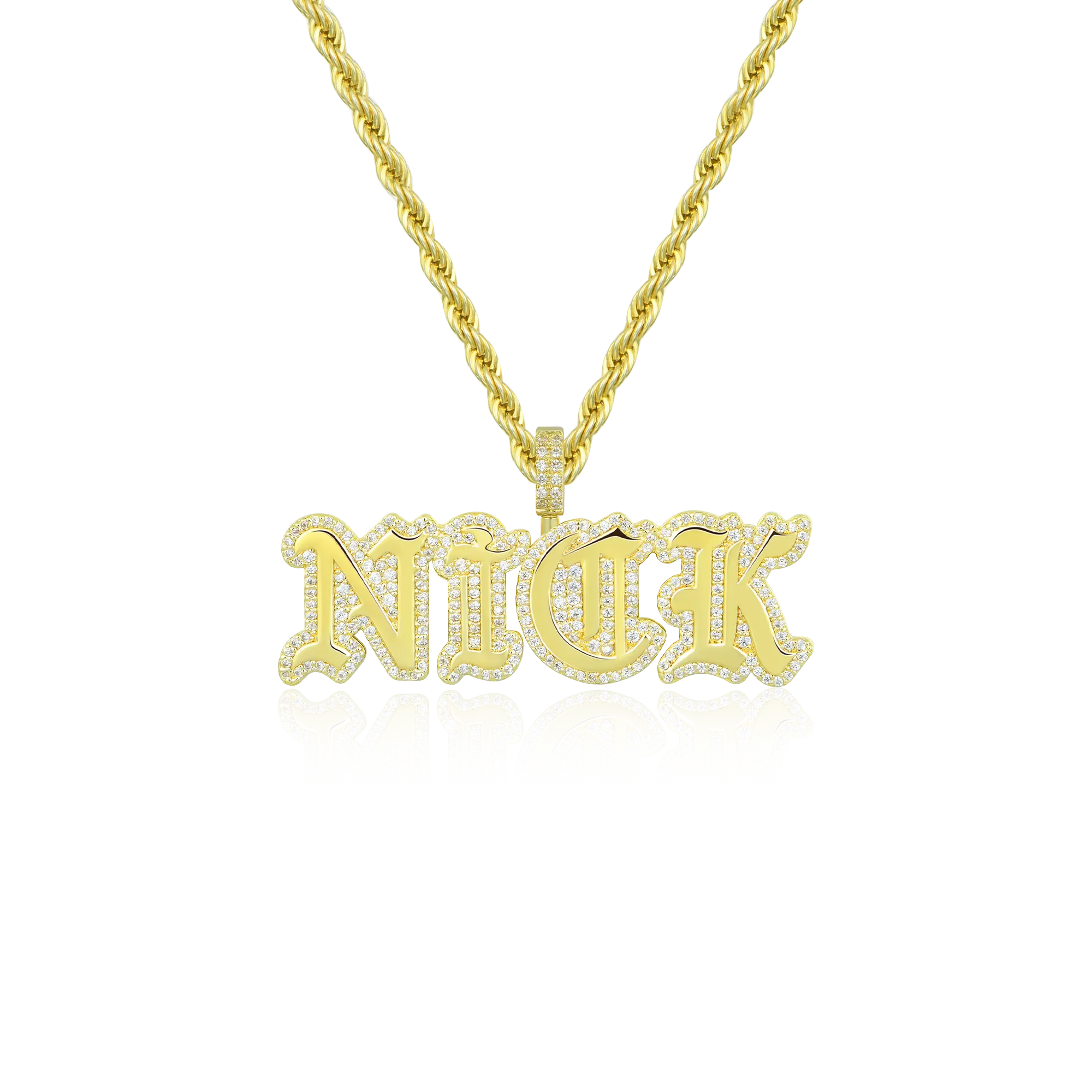 Custom Capital Old English Font Pendant - 15mm Height
