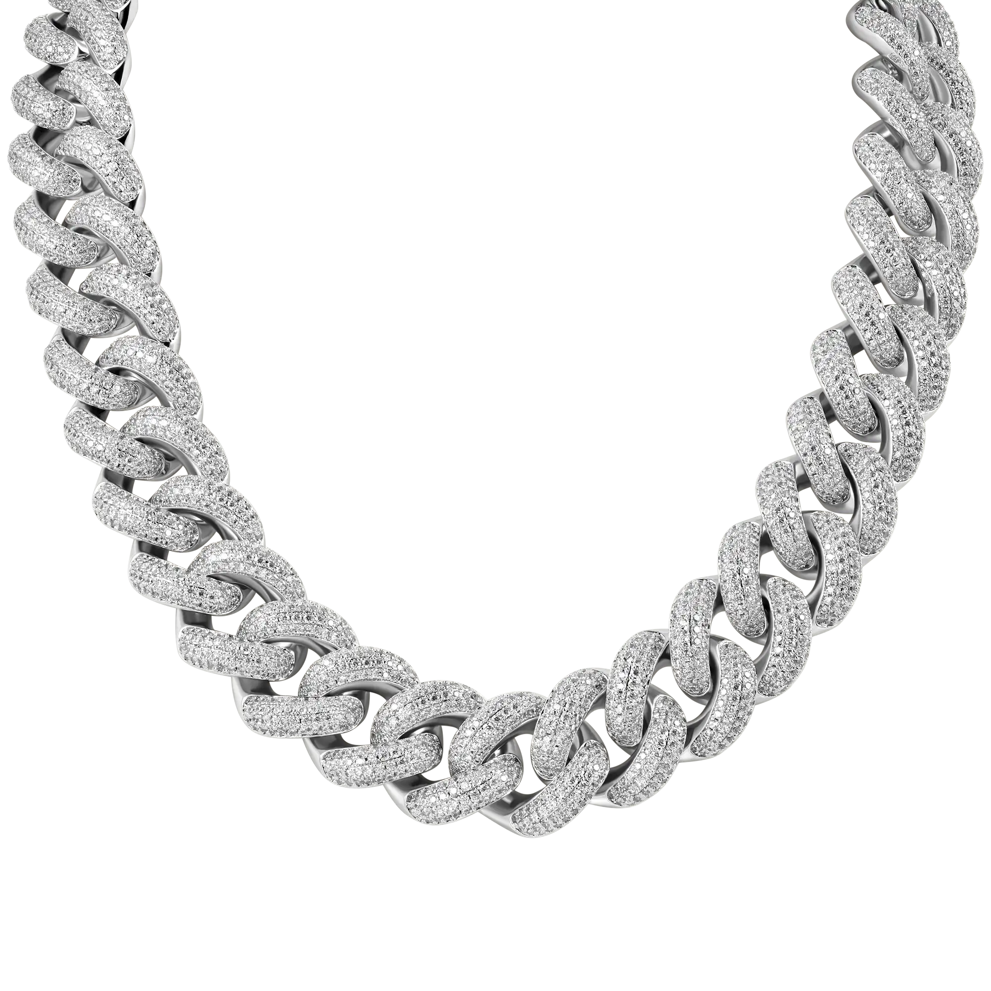 Custom 19mm 4-Row Gems Iced Cuban Link Chain