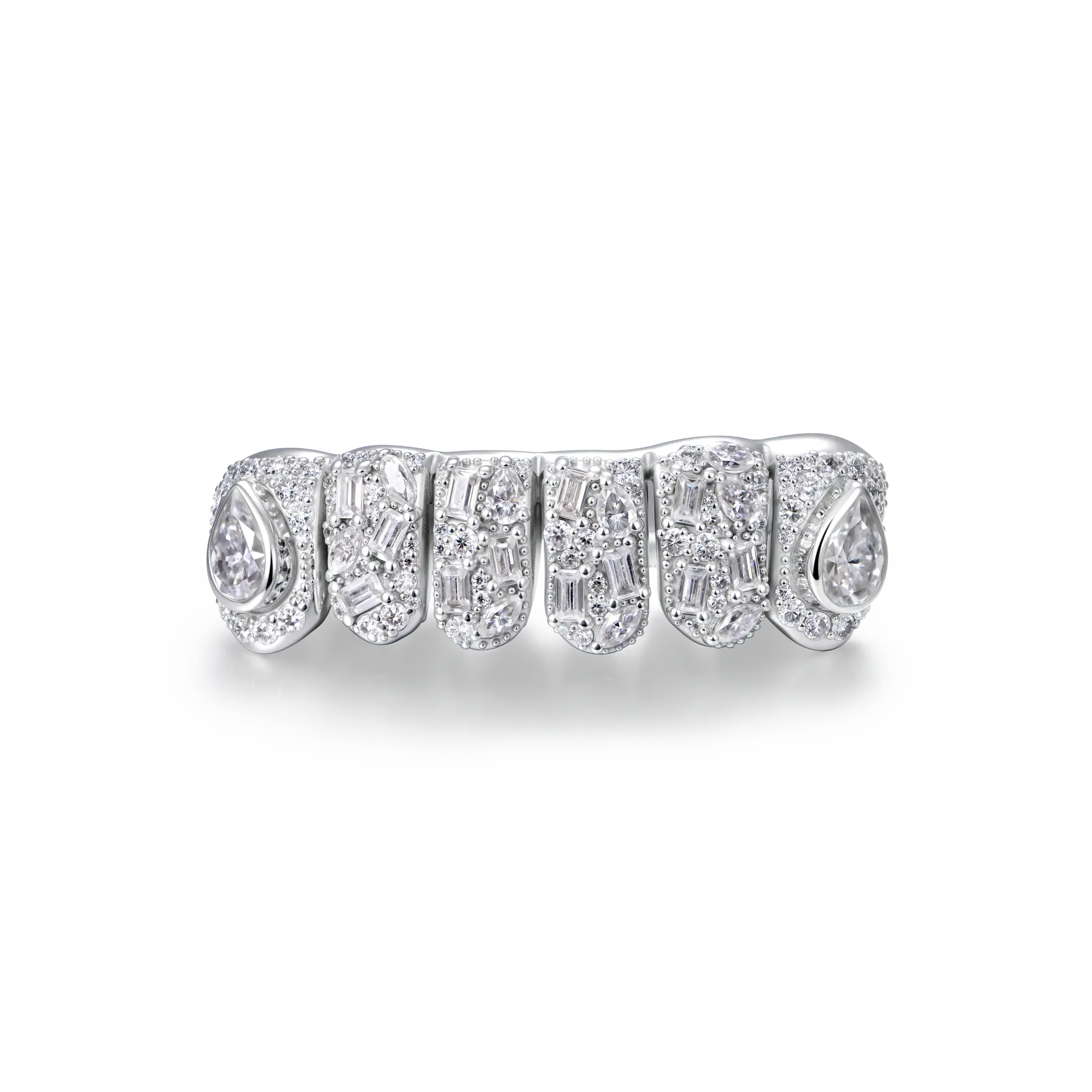 Custom-Cut Mixed-Stone Grillz