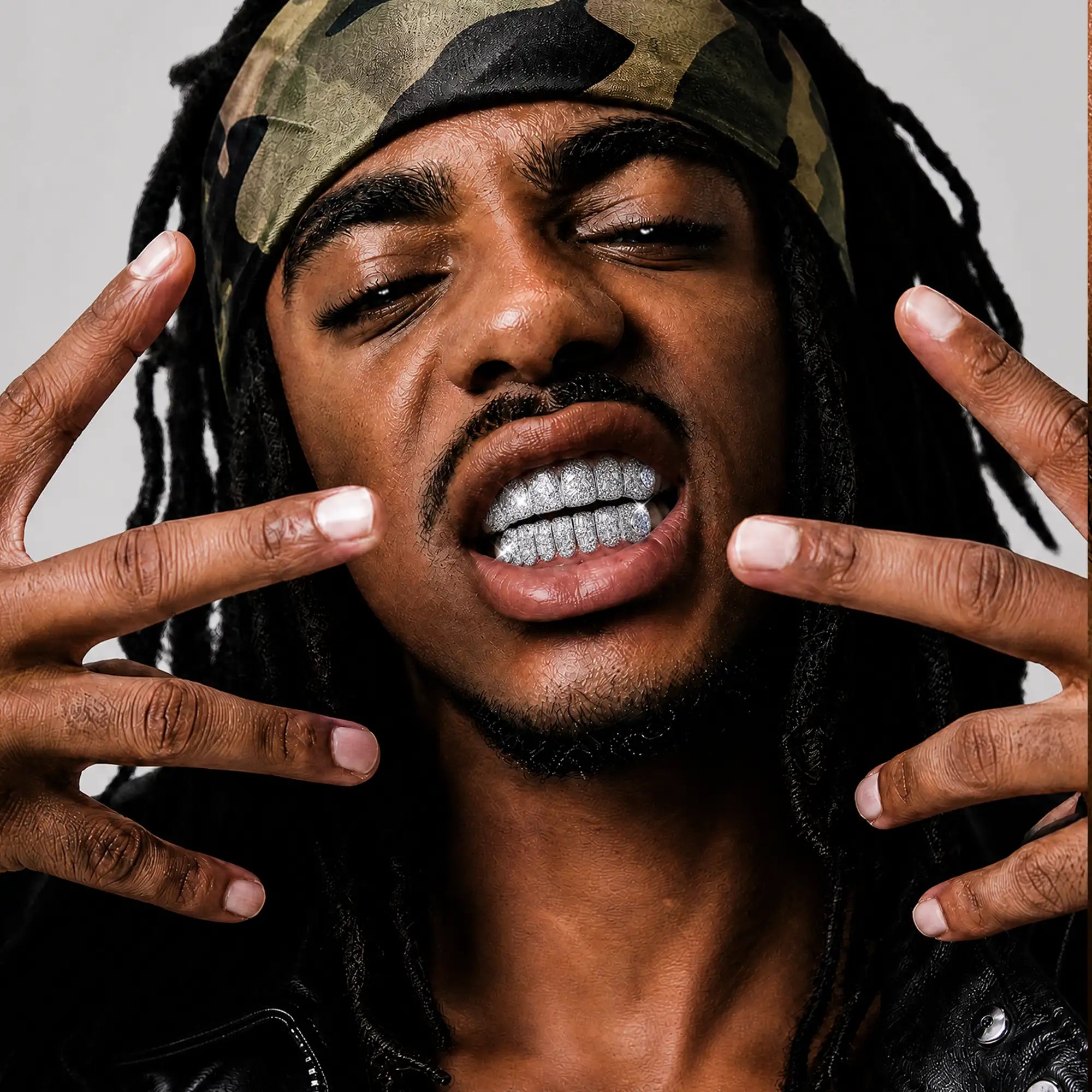 Custom-Cut Mixed-Stone Grillz
