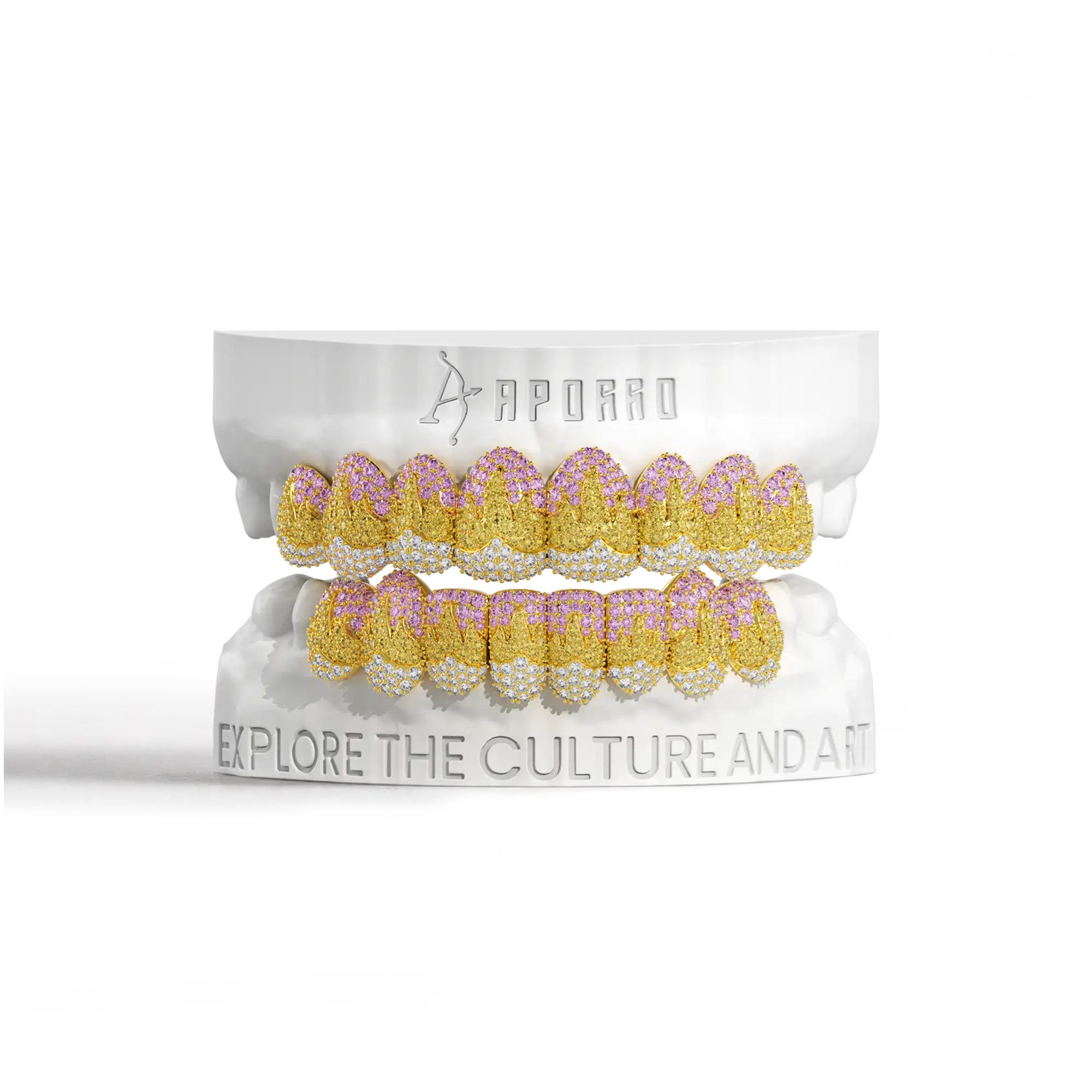 Custom Melting Color Flame Pave Grillz