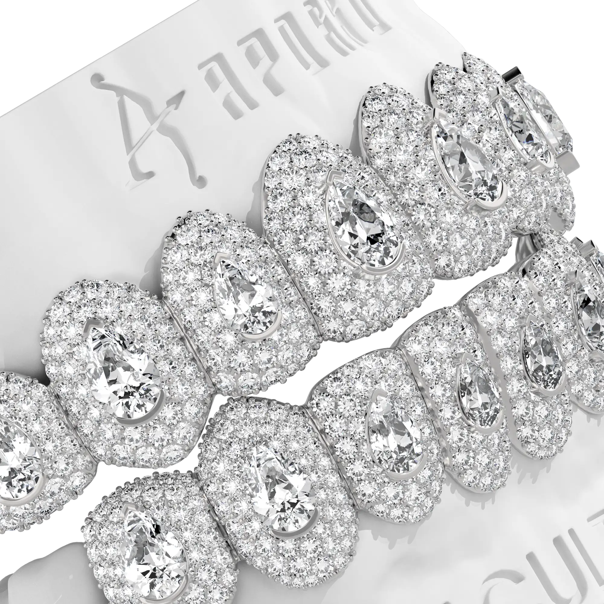 Custom Pear-Cut Full-Pavé Grillz
