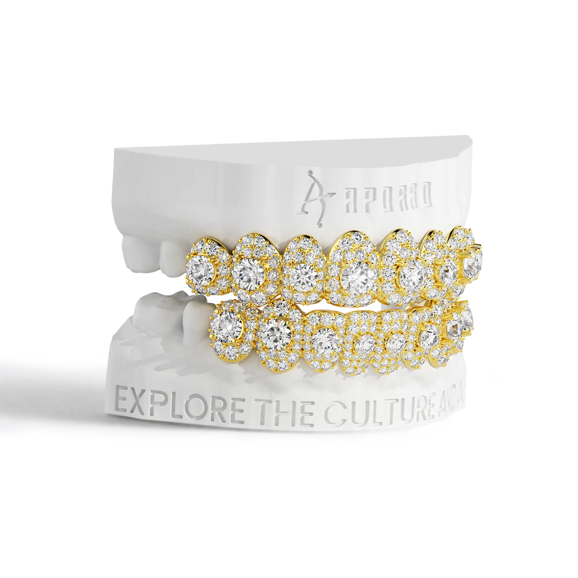 Custom Center Stone in a Full-Pavé Setting Grillz