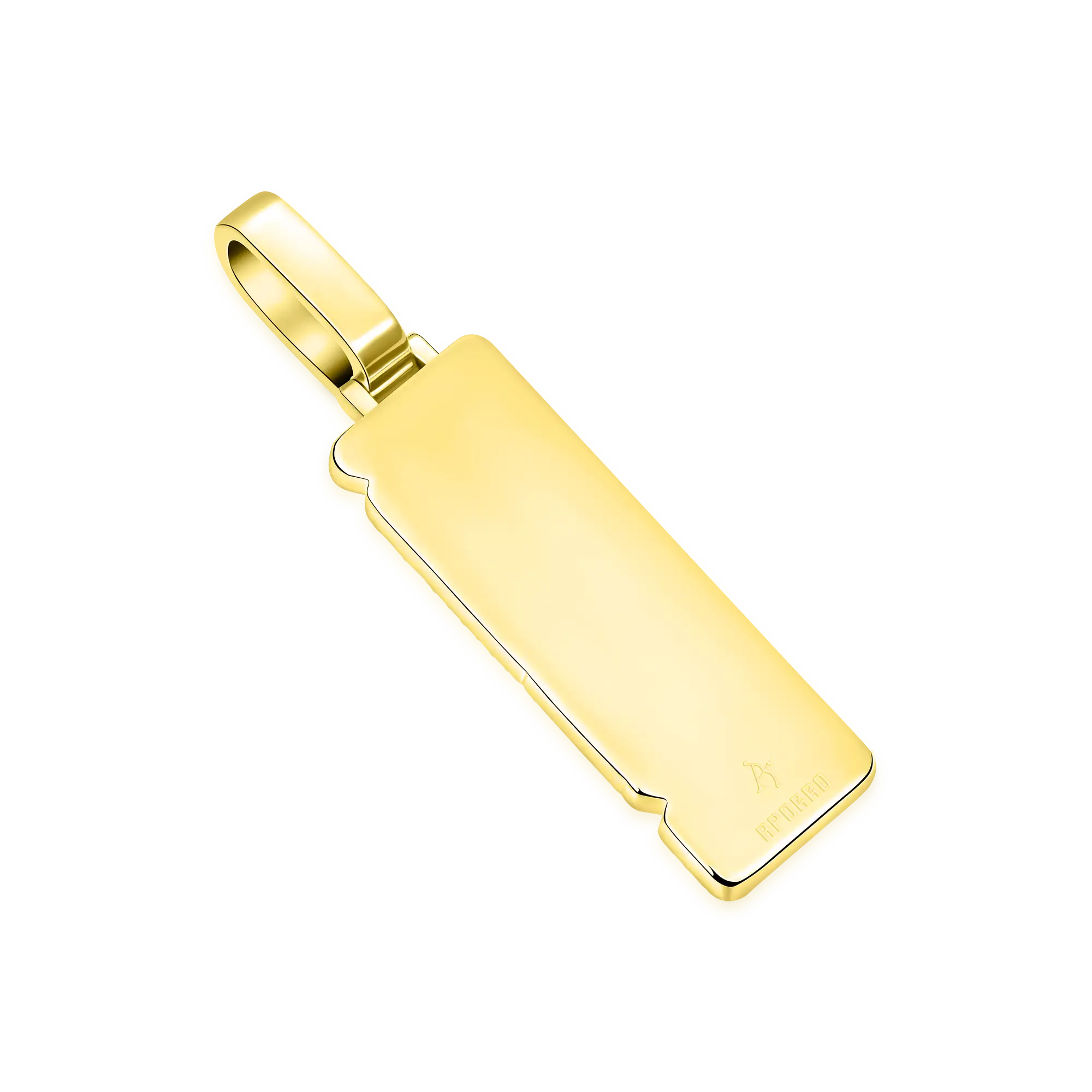 Custom Iced Mix-cut Vertical Pendant - Width - 17mm