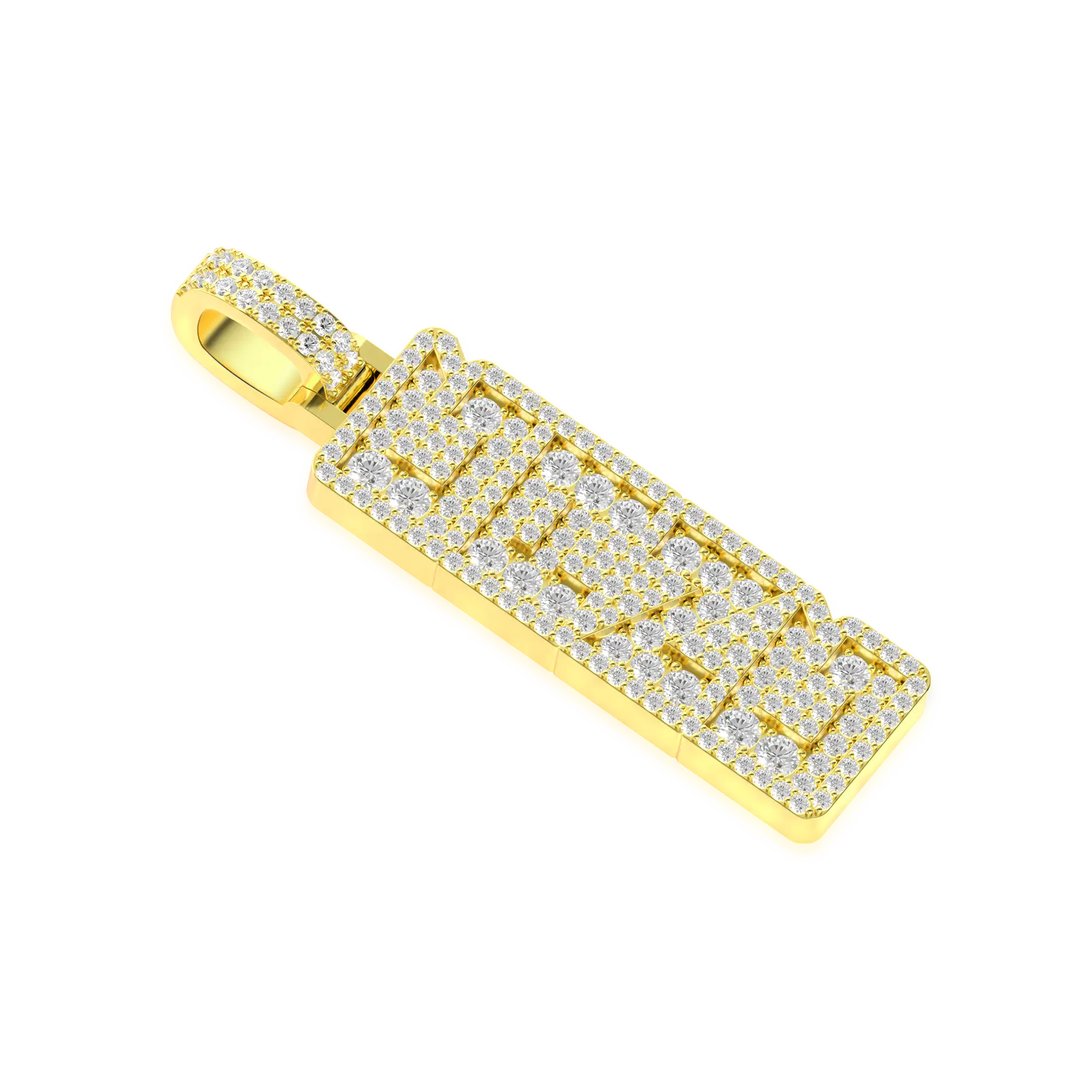 Custom Iced Vertical Letter Pendant