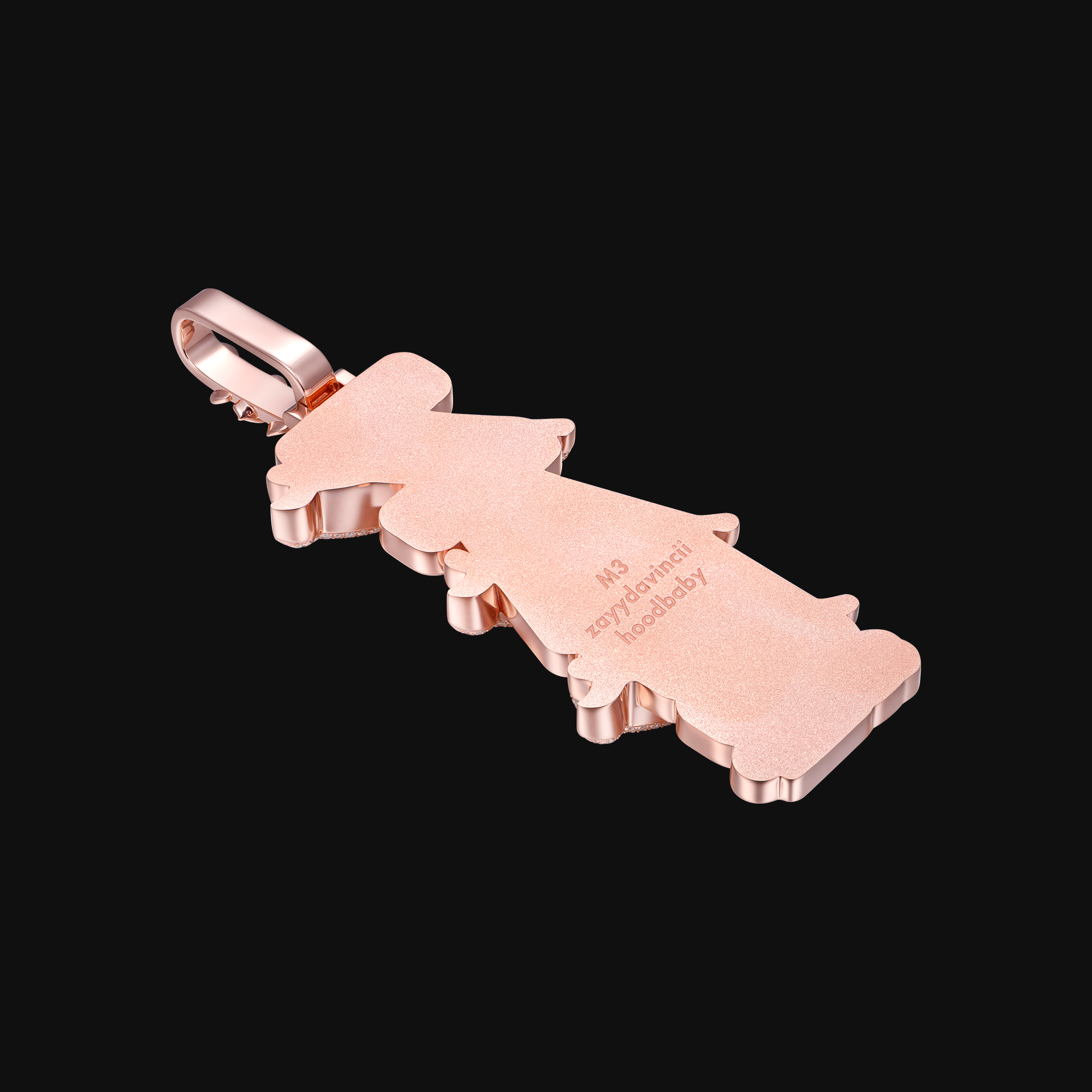 APORRO Premium Custom 3D Triple-layered Thorn Vertial Style Iced Name Pendant