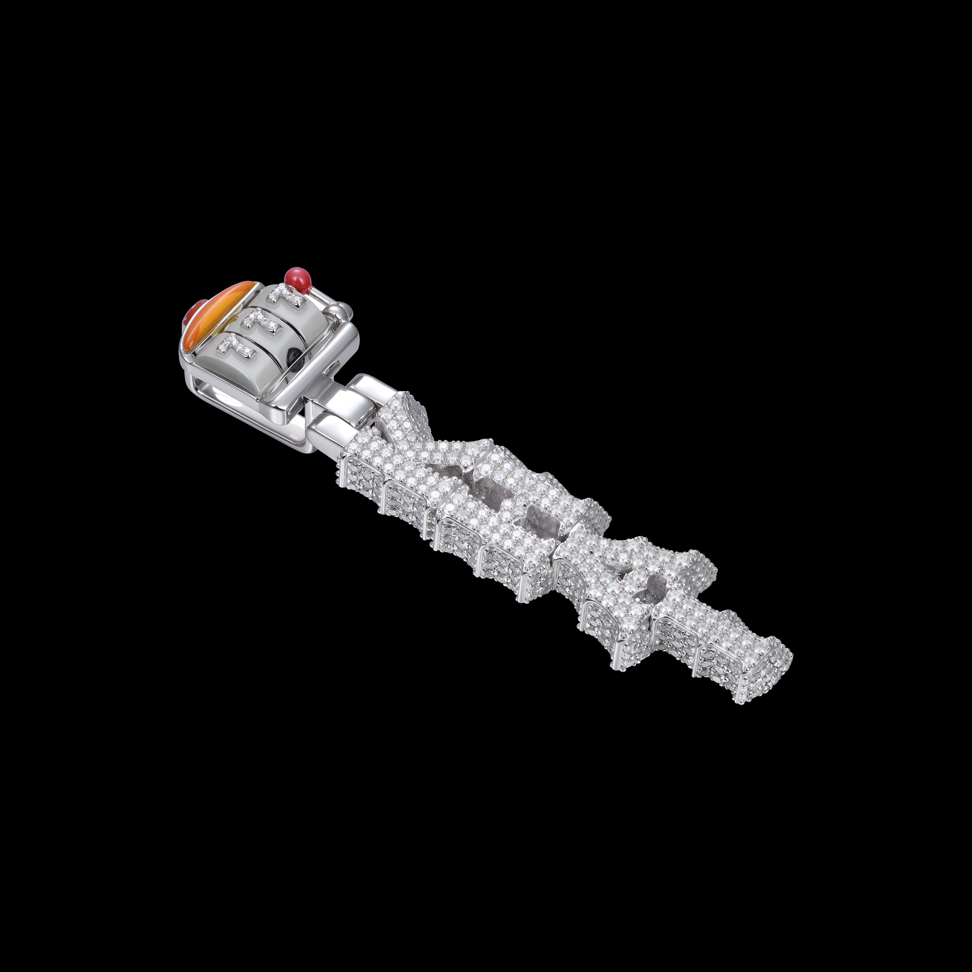 APORRO Premium Custom 3D 2inches Iced Vertial Style Name Pendant