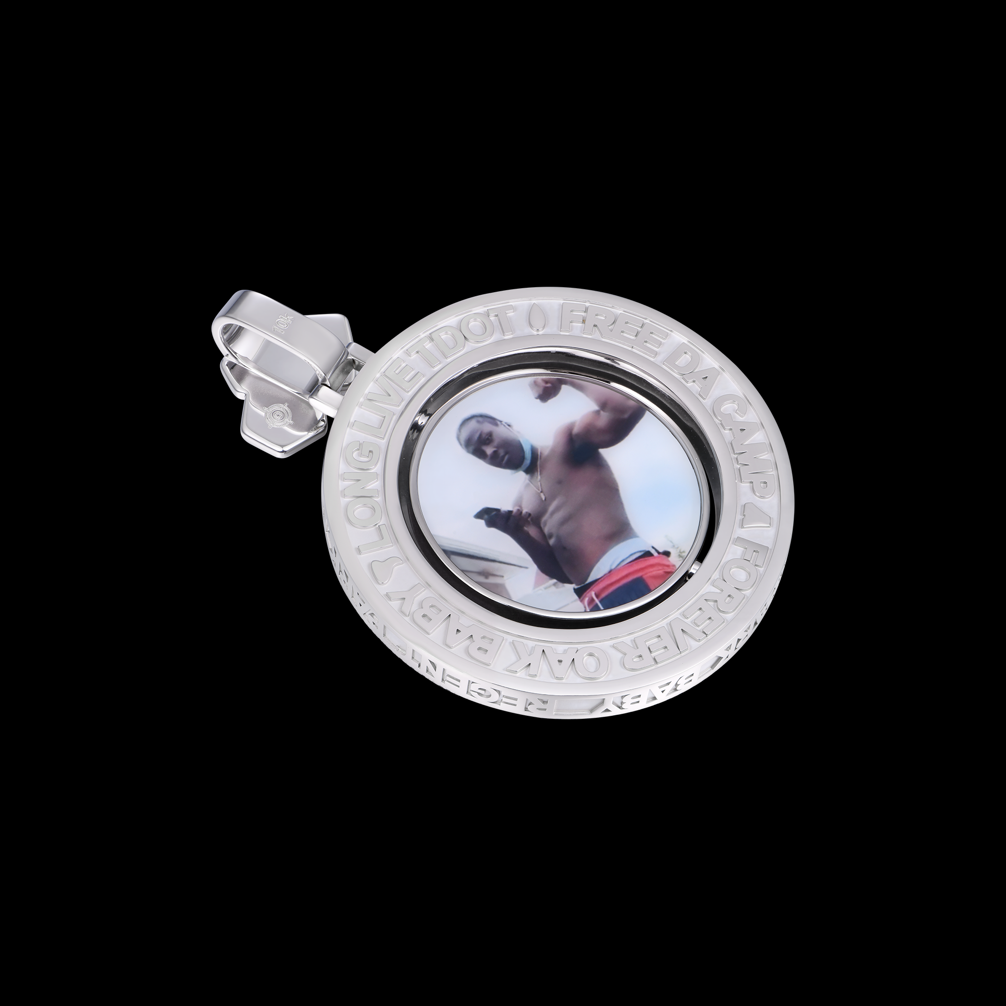 APORRO Premium Custom lced Dual-face Spinning Photo Pendant