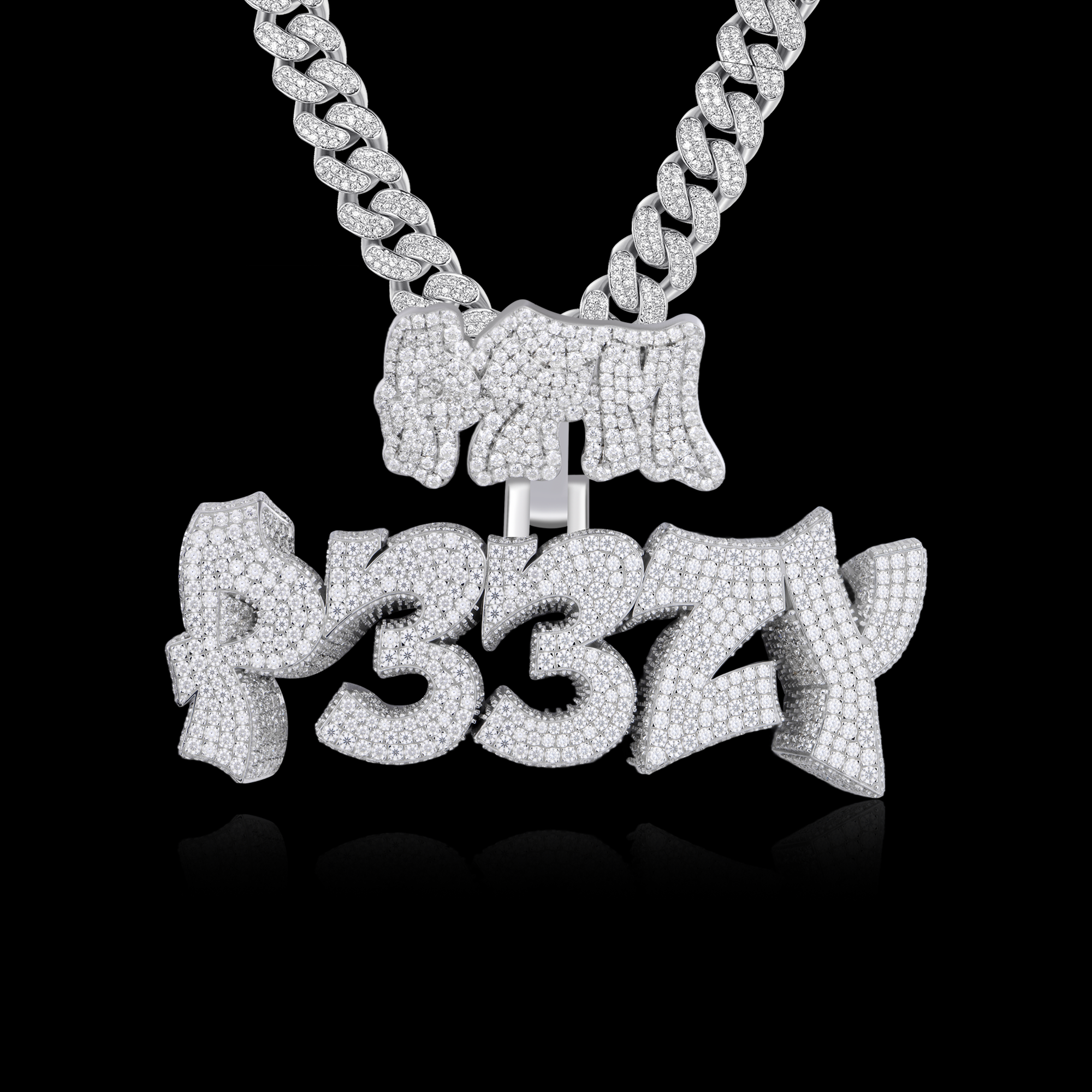 APORRO Premium Custom Fully Iced Graffiti Font Pendant