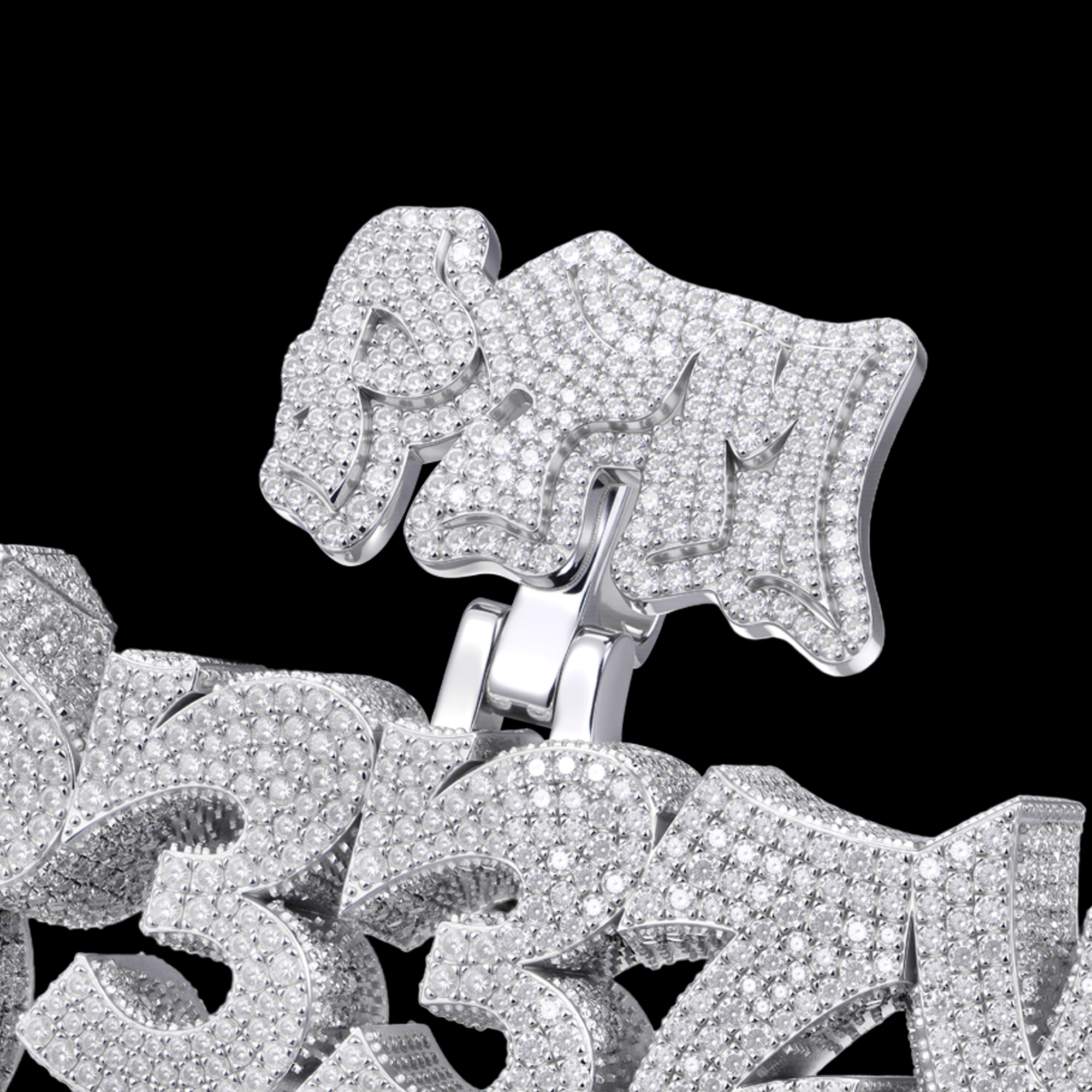 APORRO Premium Custom Fully Iced Graffiti Font Pendant