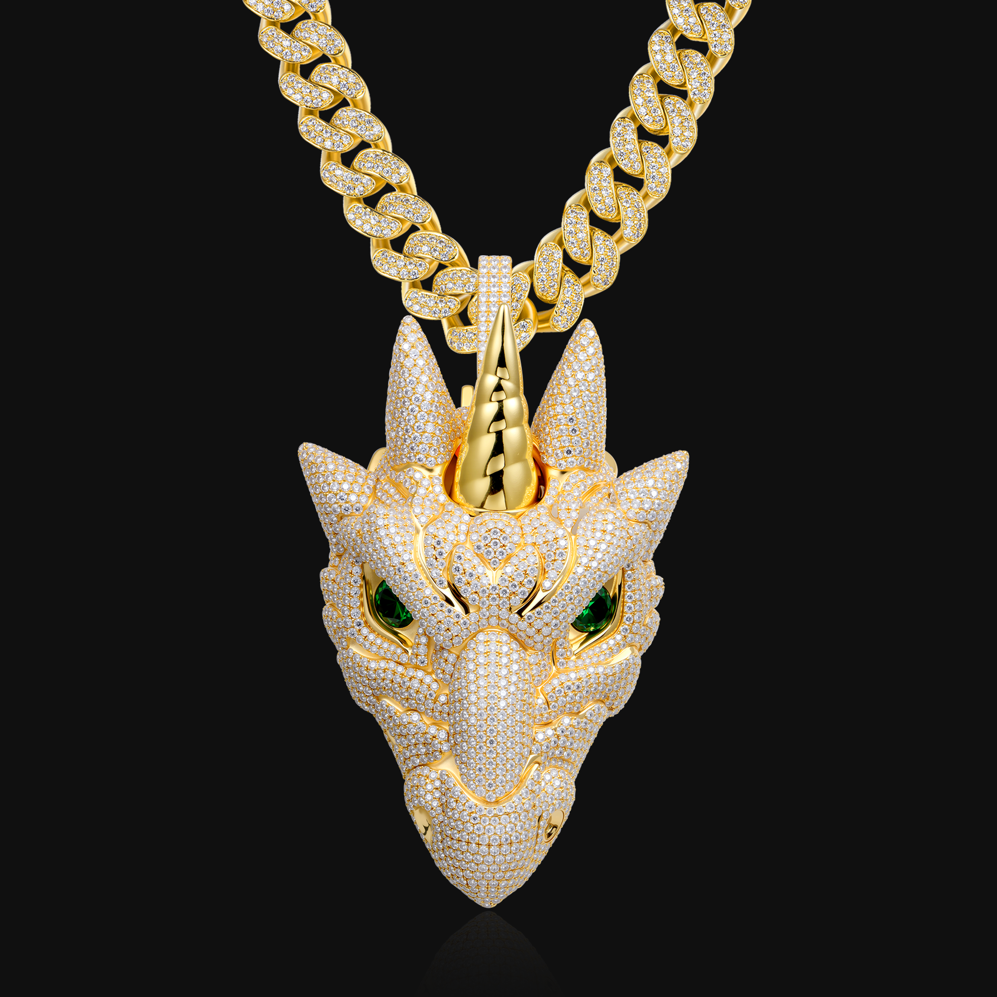 APORRO Premium Custom Buss down 3D Dragon Head Pendant