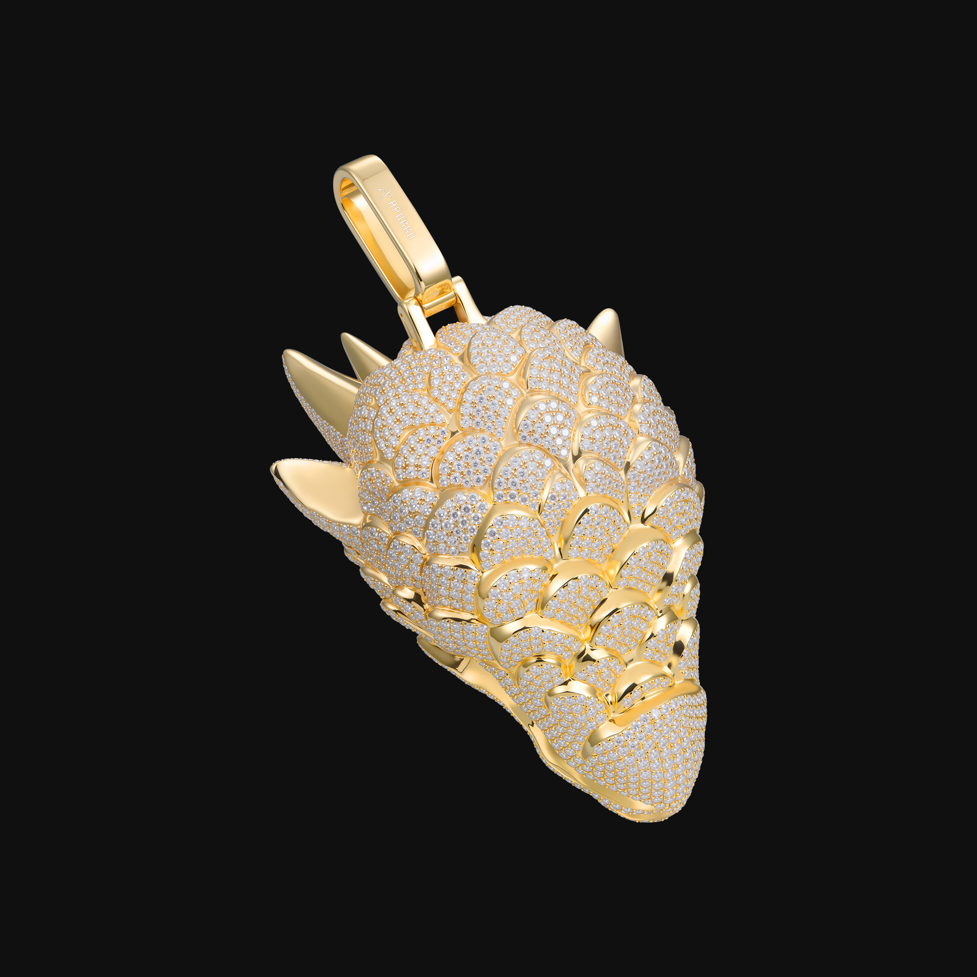 APORRO Premium Custom Buss down 3D Dragon Head Pendant
