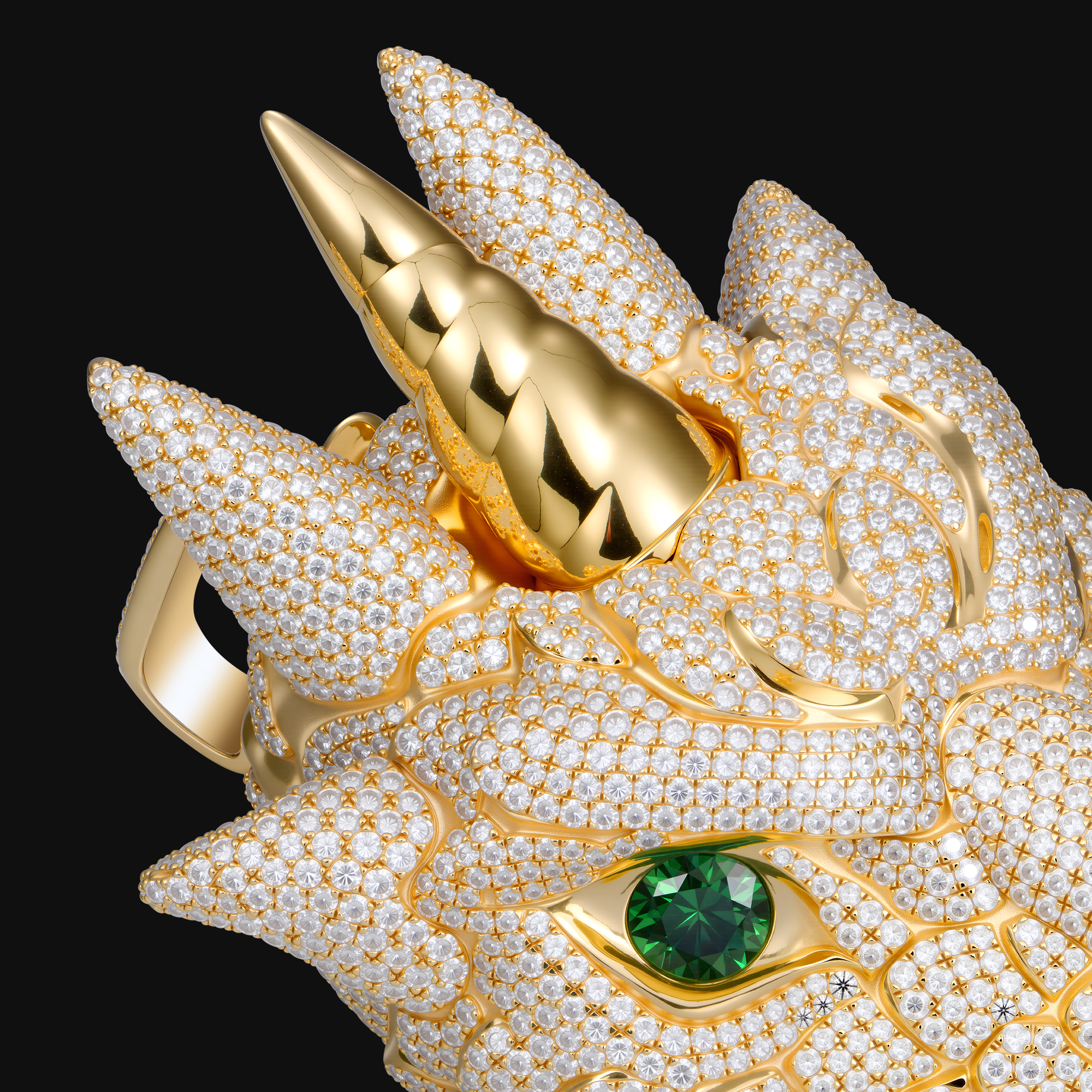 APORRO Premium Custom Buss down 3D Dragon Head Pendant