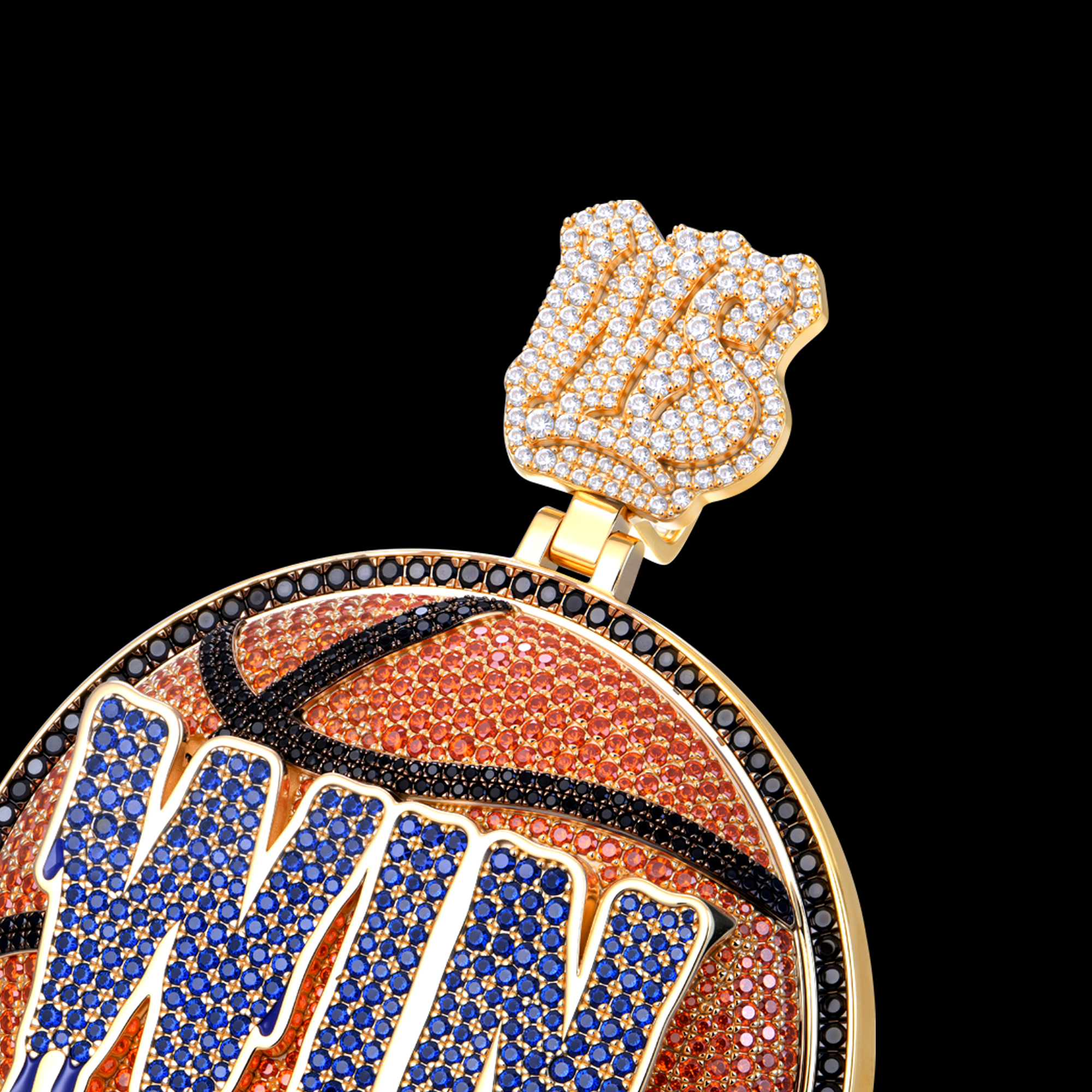 APORRO Premium Custom 3D Iced Basketball Pendant