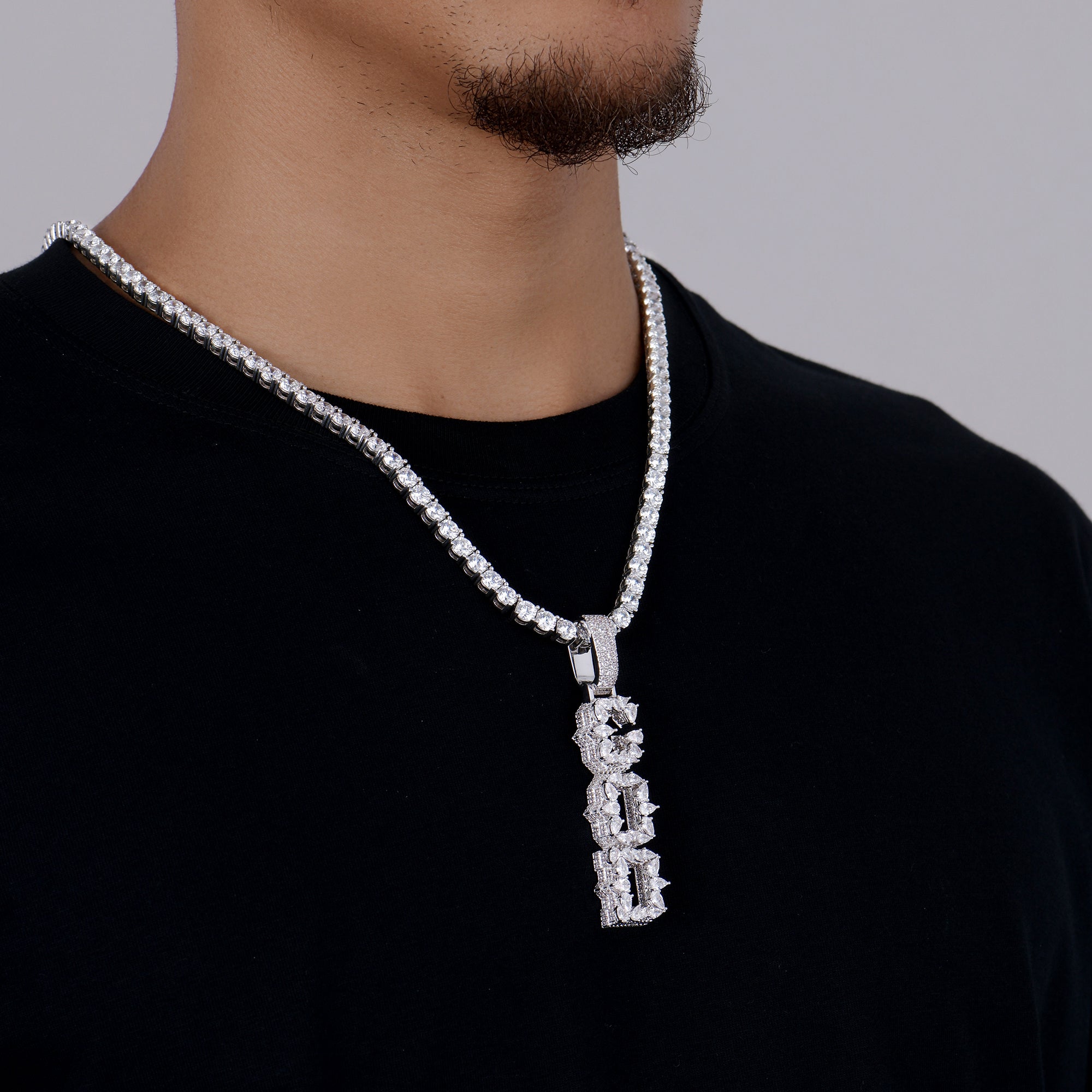 Custom Rhombus-Shaped Font Pendant