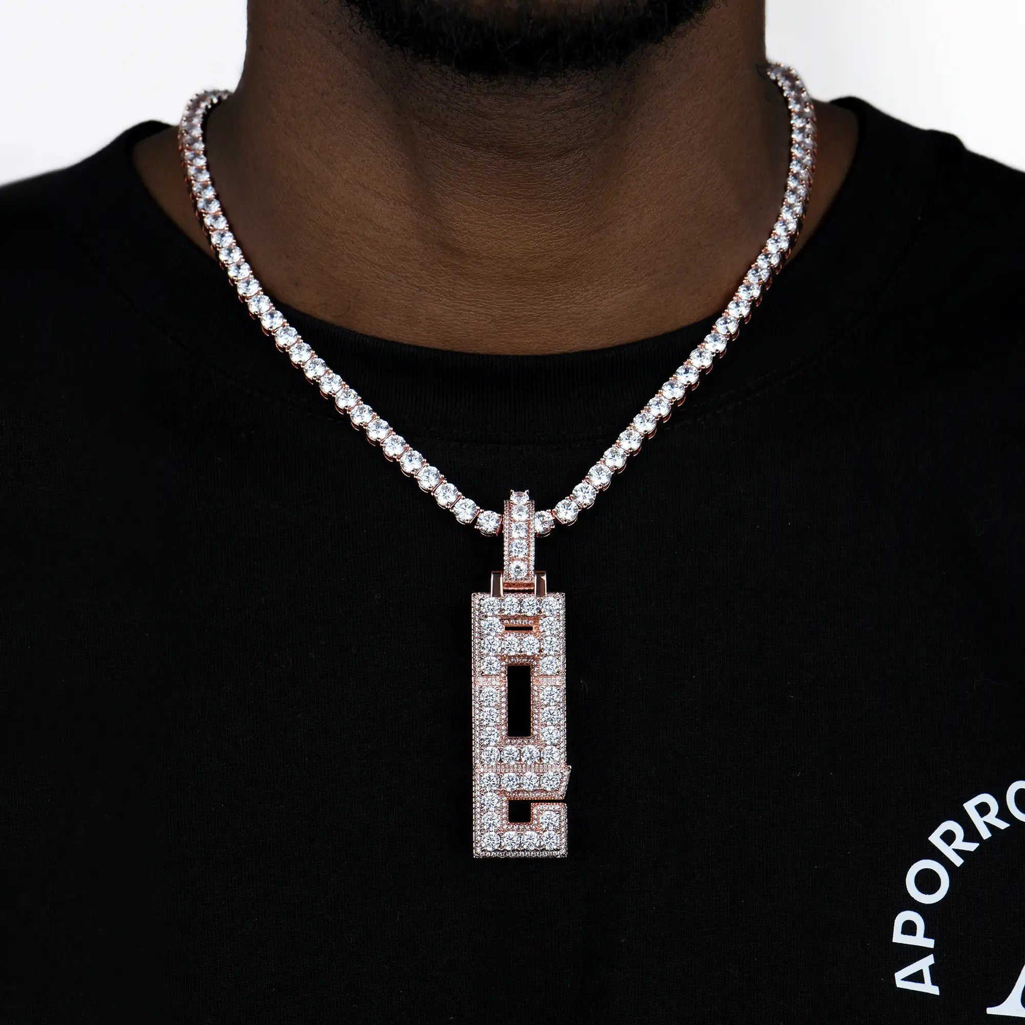 Custom Radiant Layers Vertical Letter Pendant