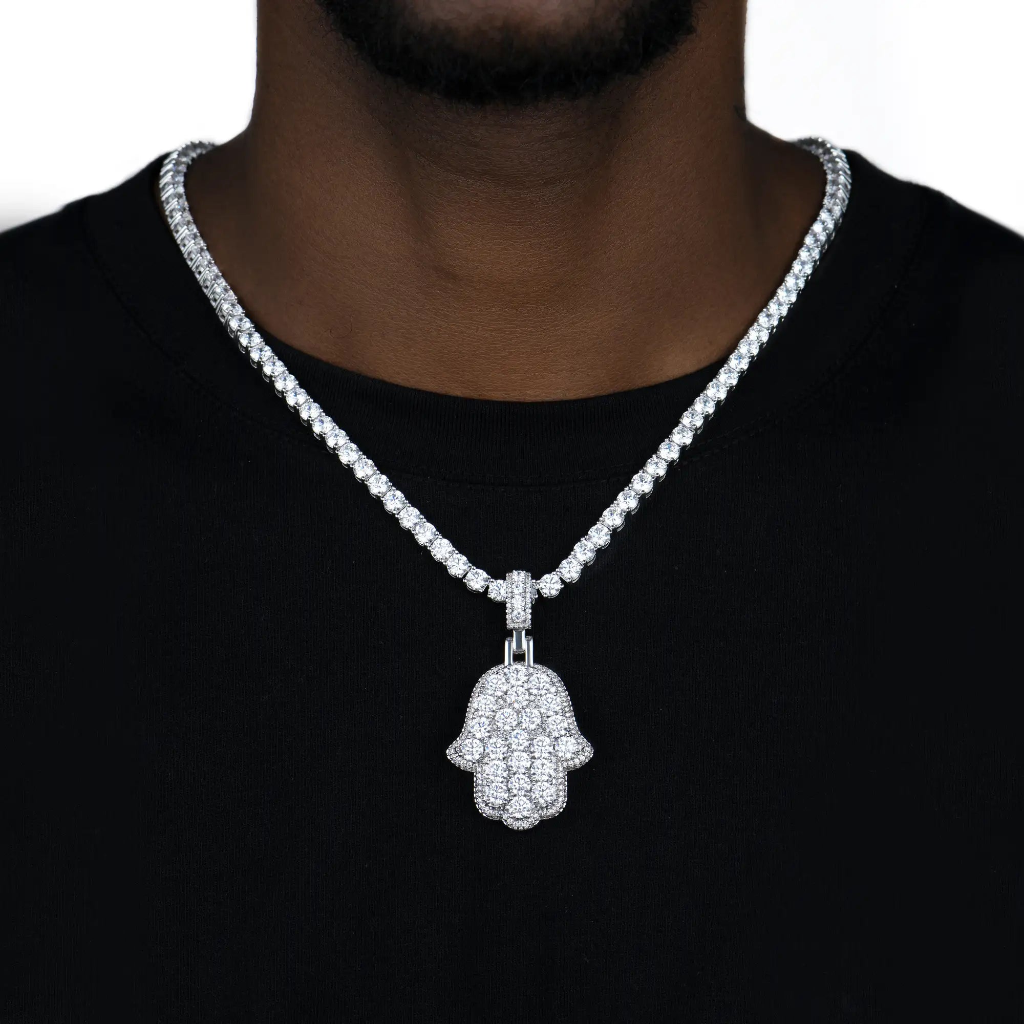 Brilliance Layered Hamsa Pendant