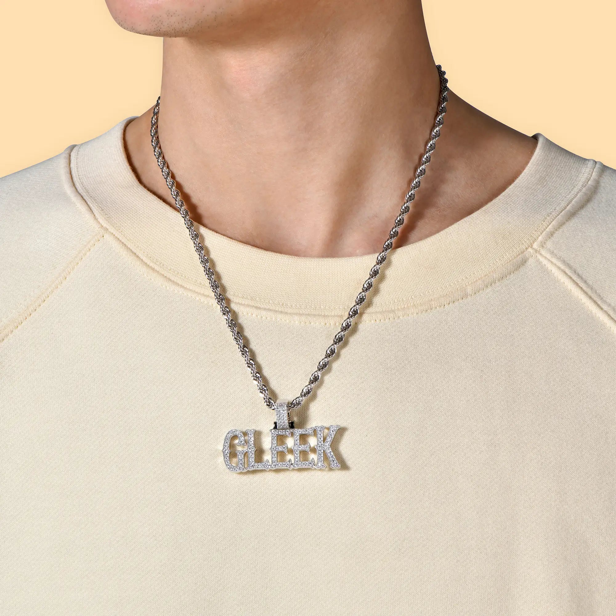 Custom Moissanite Bosox Font/Number Gold Name Vertical Letter Pendant