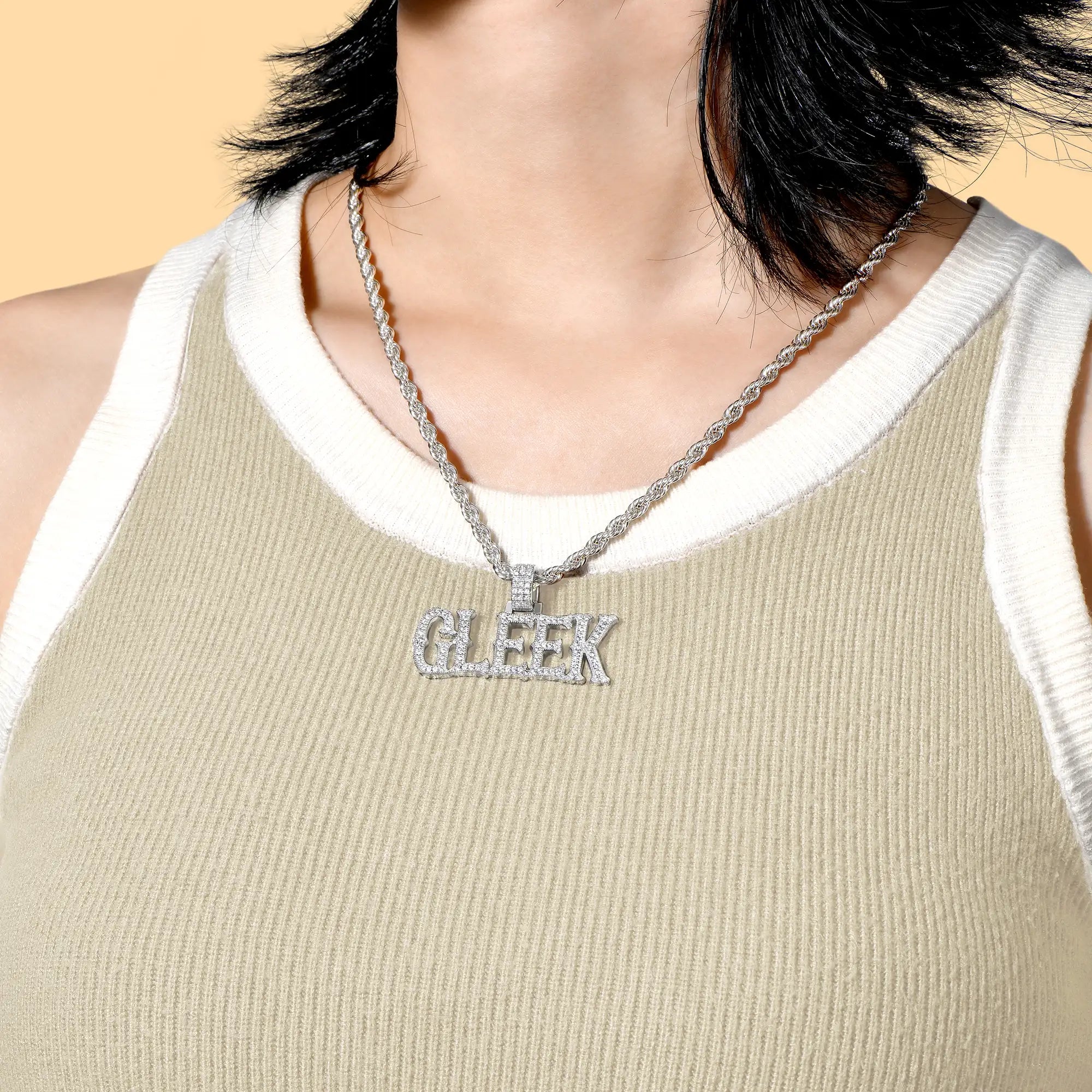 Custom Moissanite Bosox Name Pendant