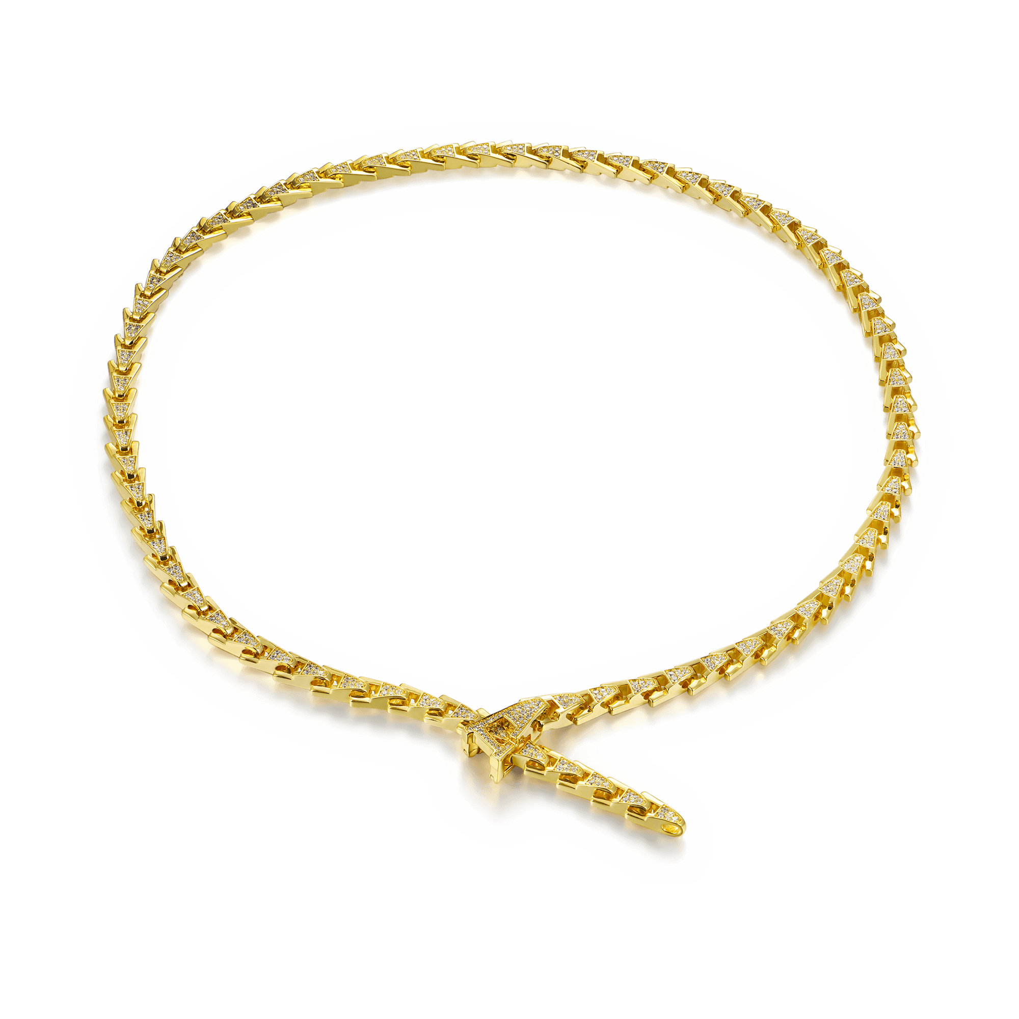 Aporro A® Iced Out Adjustable Snake Necklace - 8mm