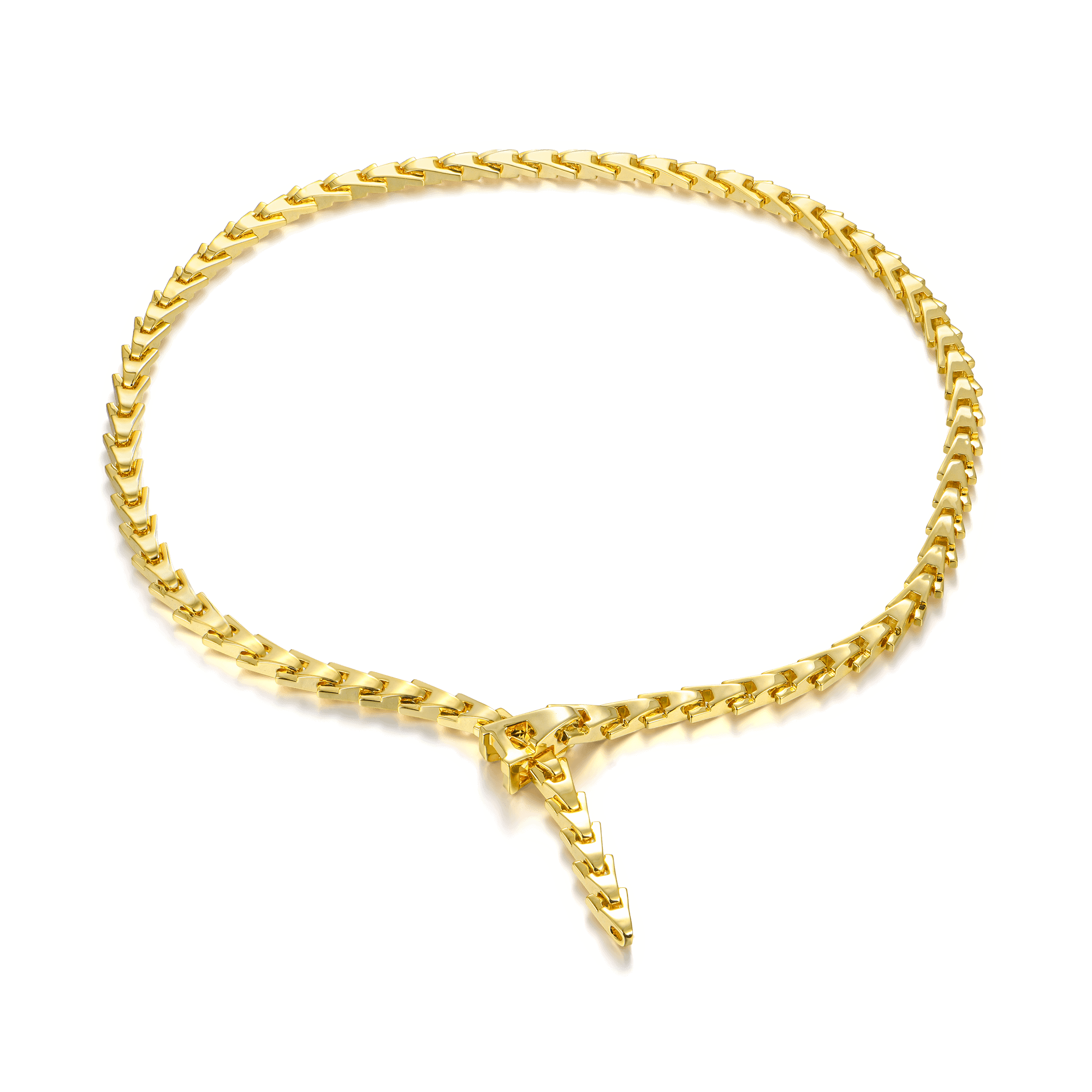 Aporro A® Plain Gold Adjustable Snake Necklace - 8mm