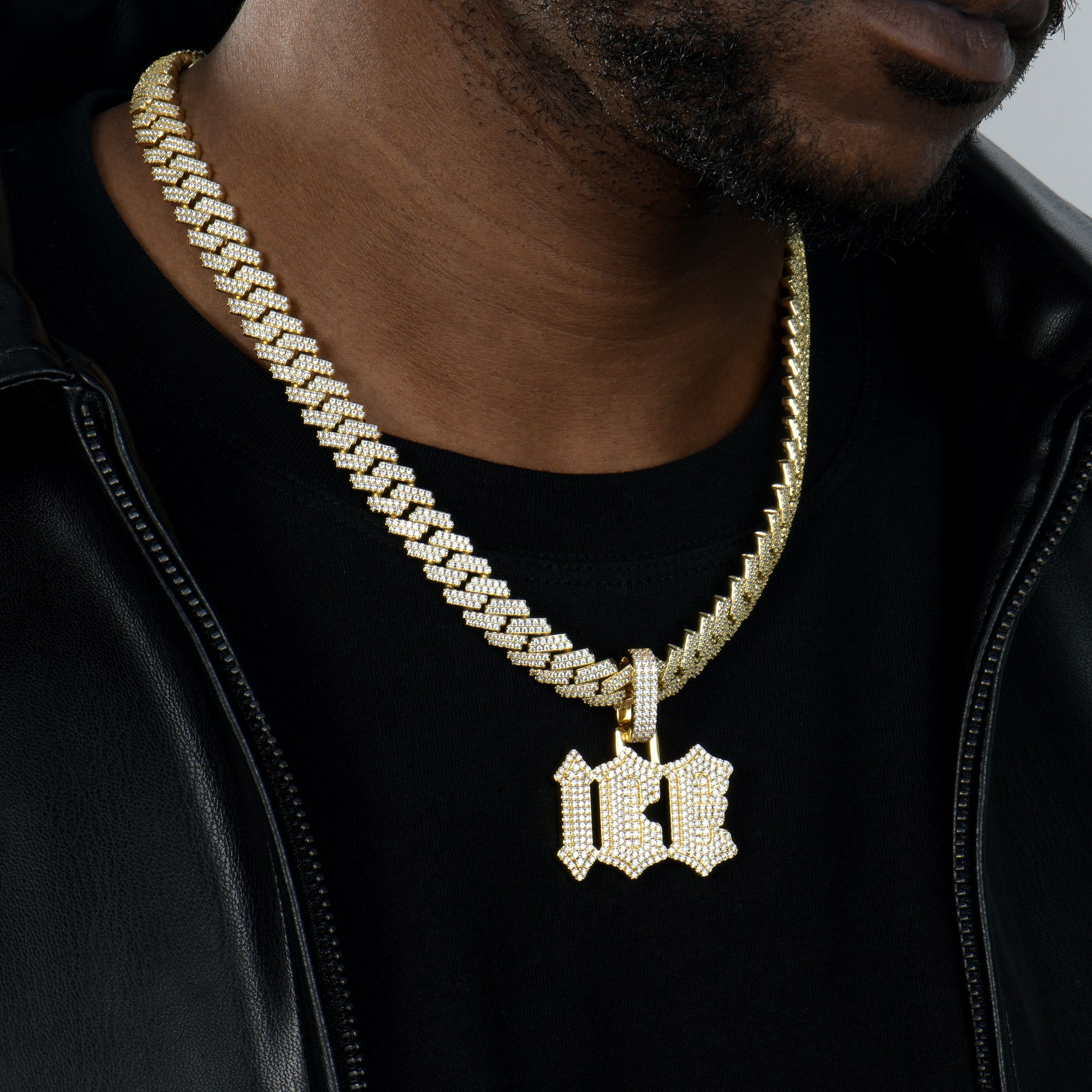 Custom Double Layers Gothic Font Pendant