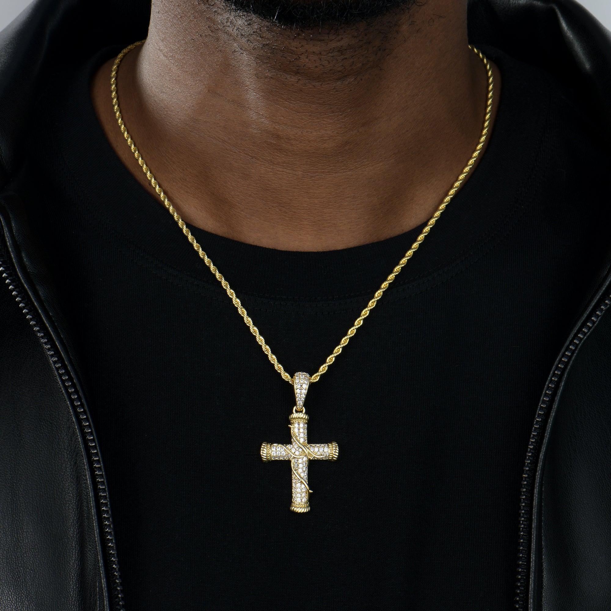 Roman Pillar Thorn Cross Pendant