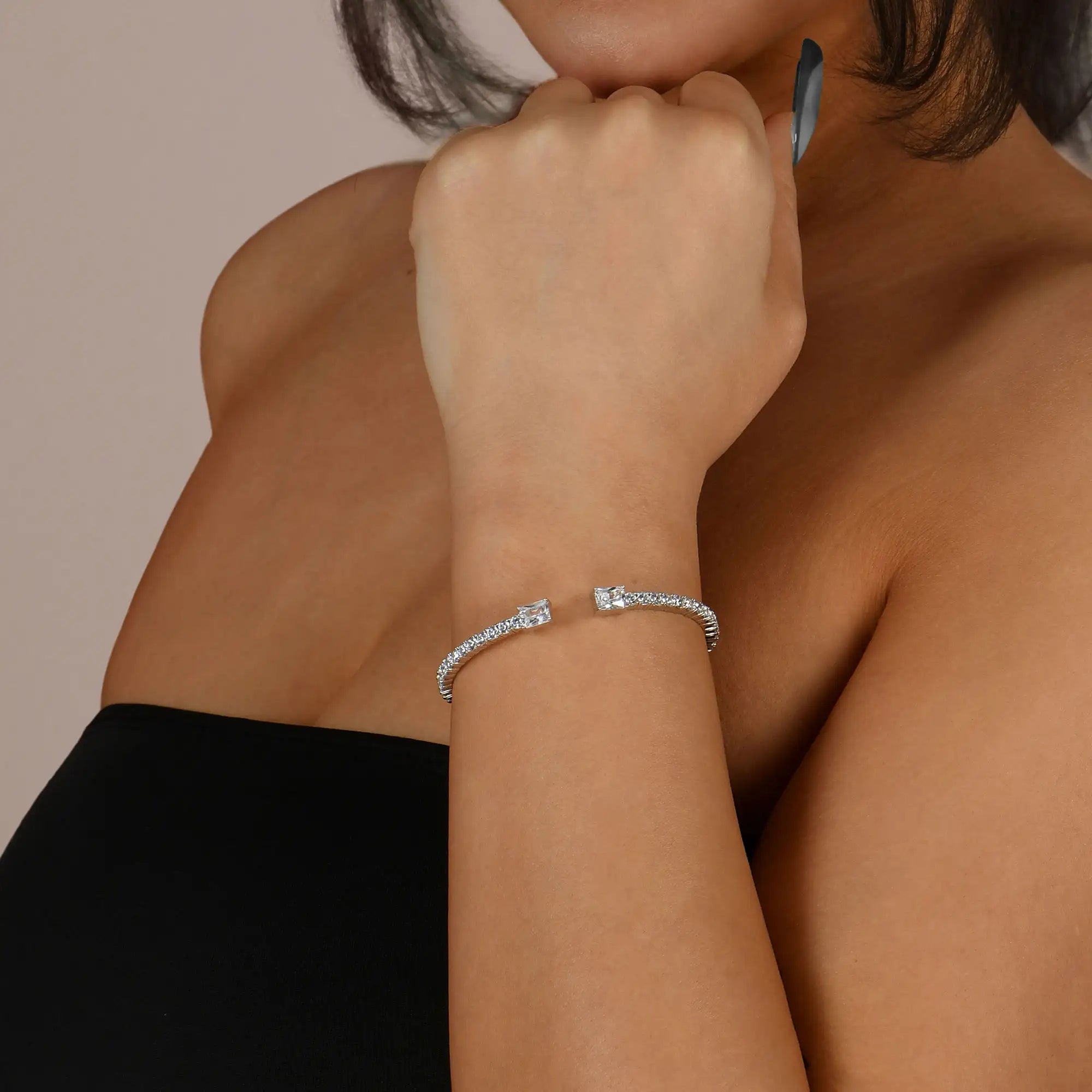 Multiple Spring Tennis Bangle Bracelet