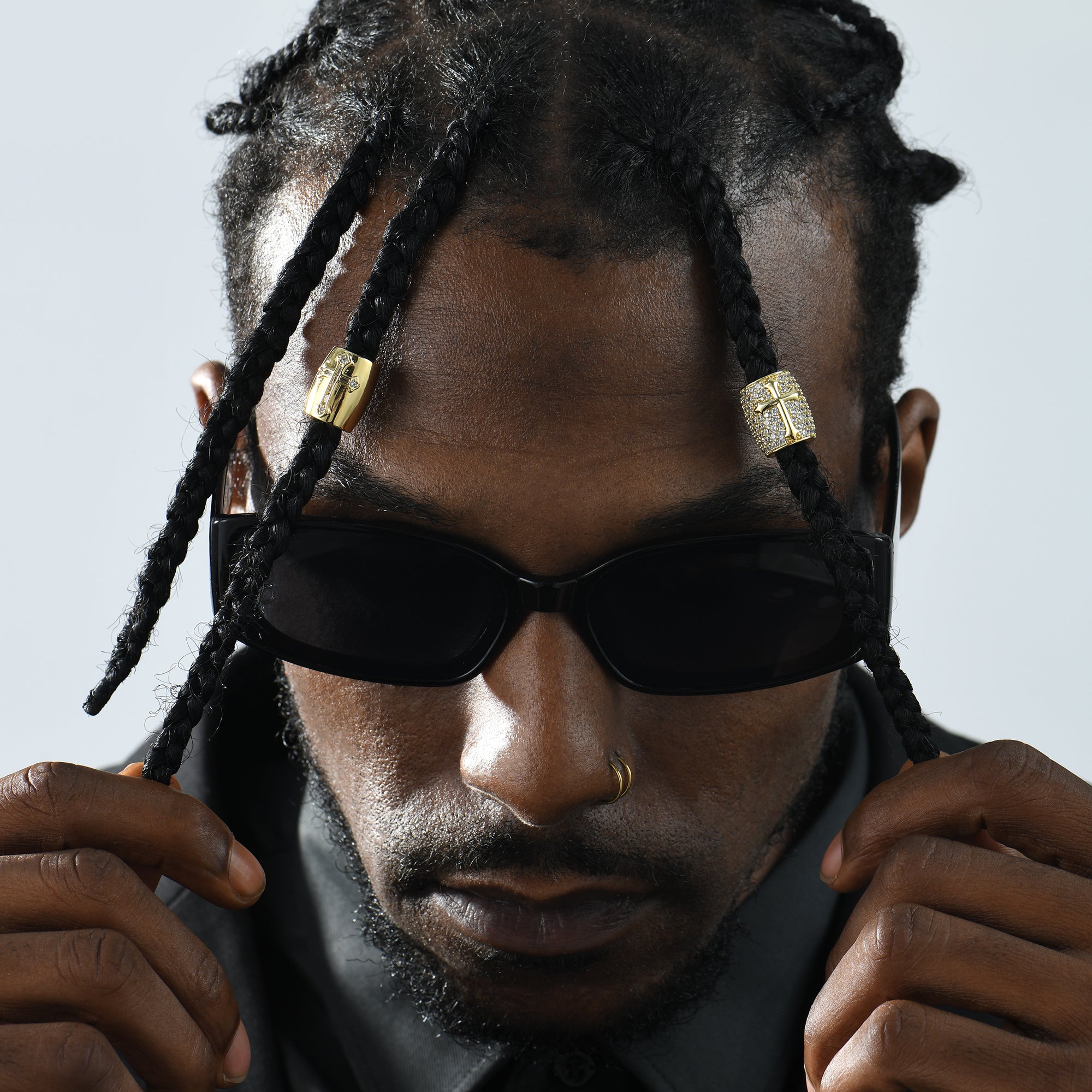 Iced Cross Hair Beads