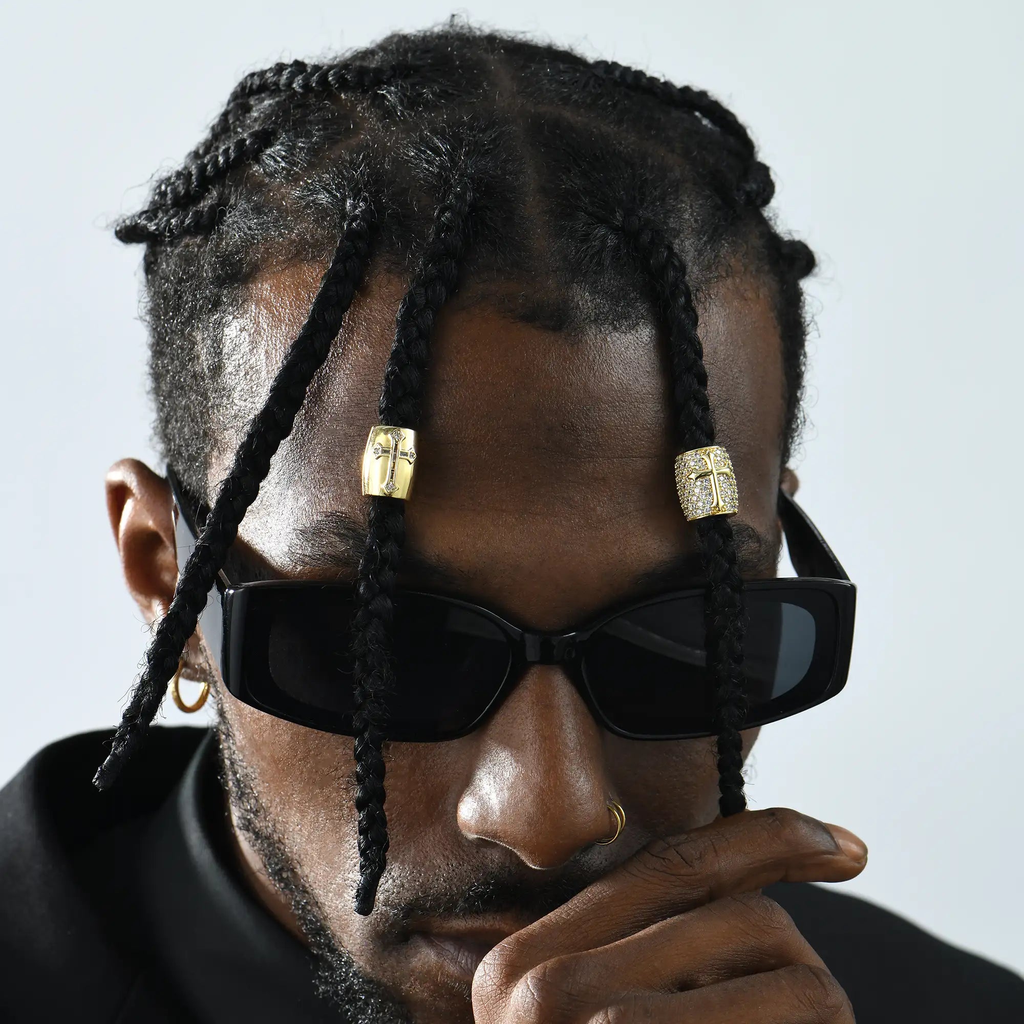 Iced Cross Hair Beads