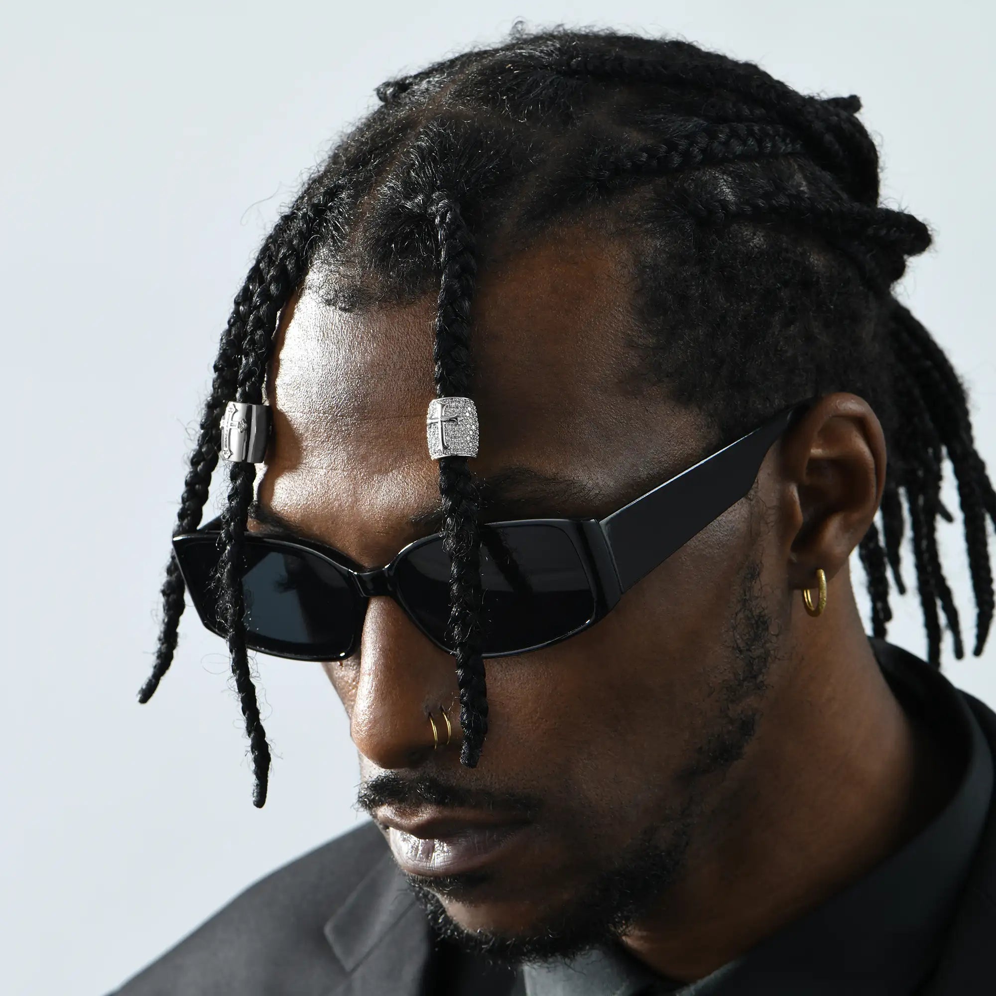 Iced Cross Hair Beads