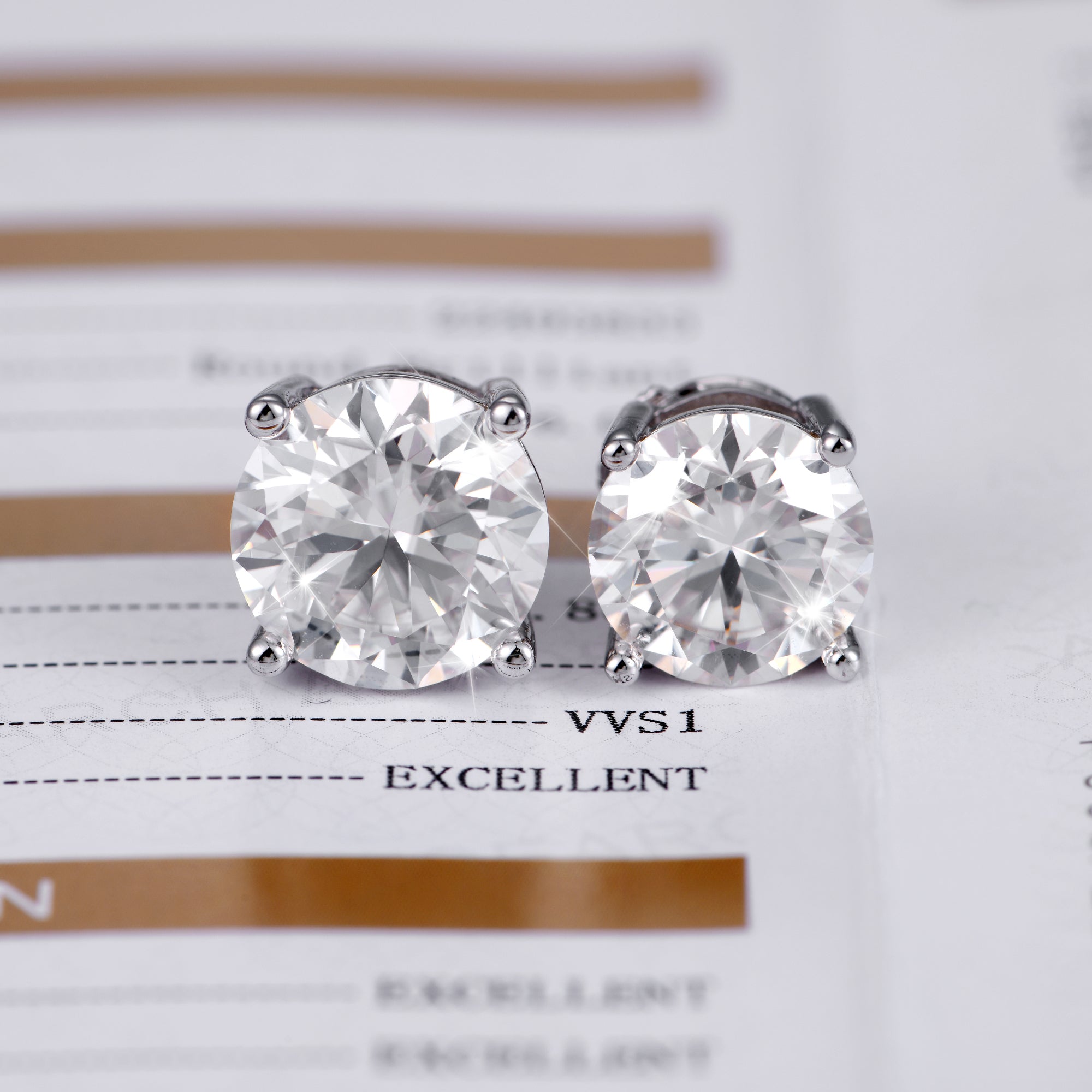 Moissanite S925 Round Cut Stud Earring