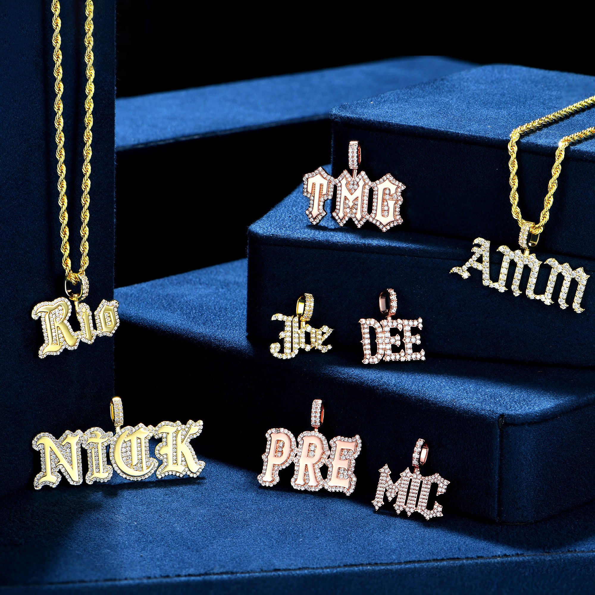 Custom Old English Pendant Font - 15mm Height