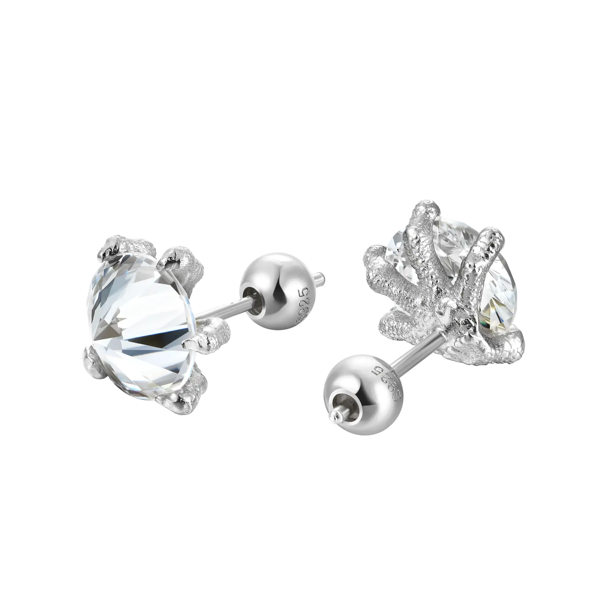 S925 WONG Dragon Claw Earrings - Pair