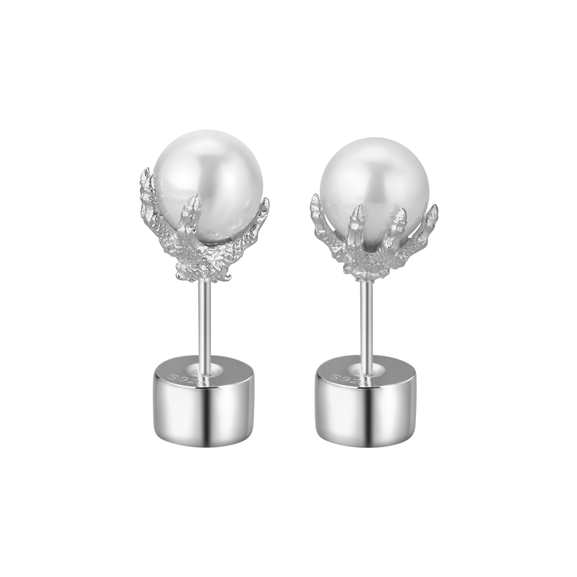 Single WONG Dragon Pearl Stud Earring