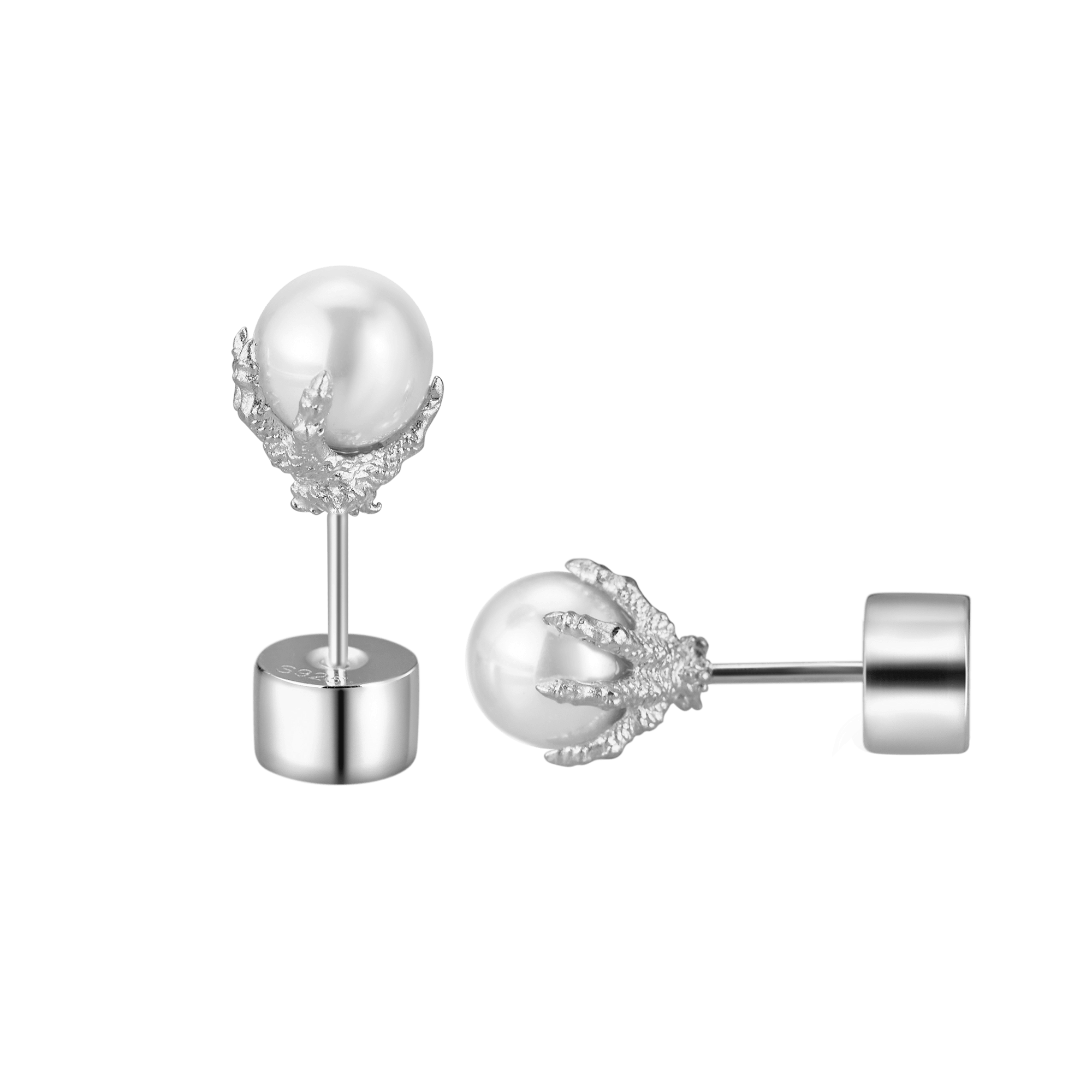 Single WONG Dragon Pearl Stud Earring