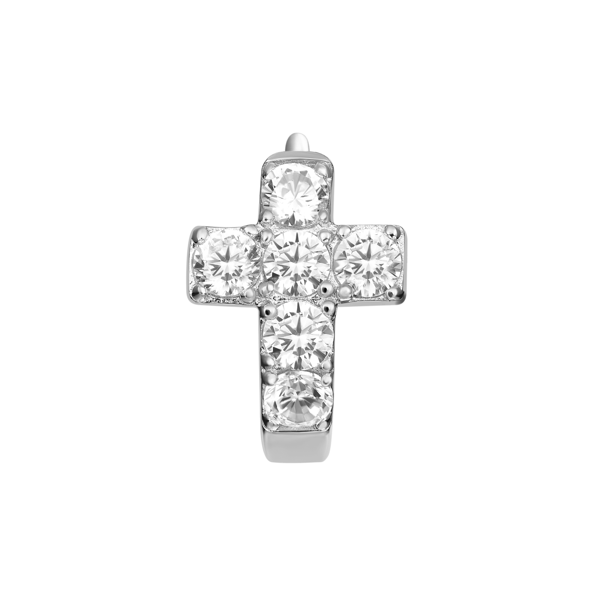 Single Cross Hoop Earring