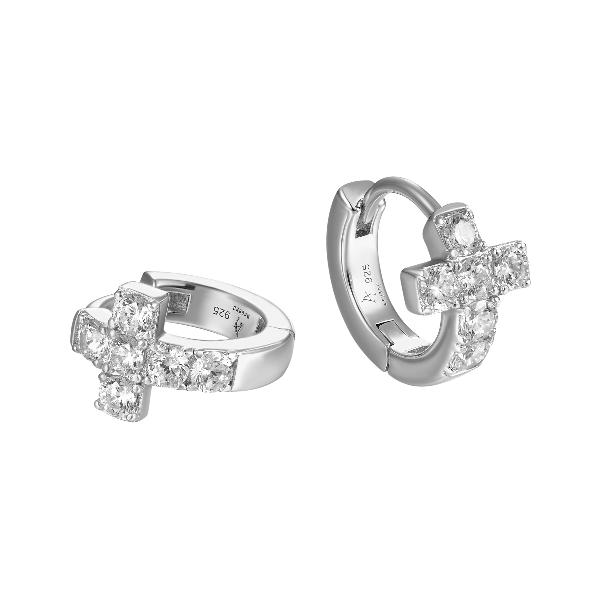 Single Cross Hoop Earring