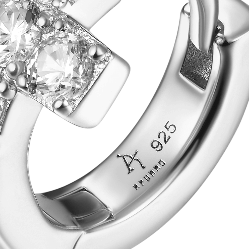 Single Cross Hoop Earring