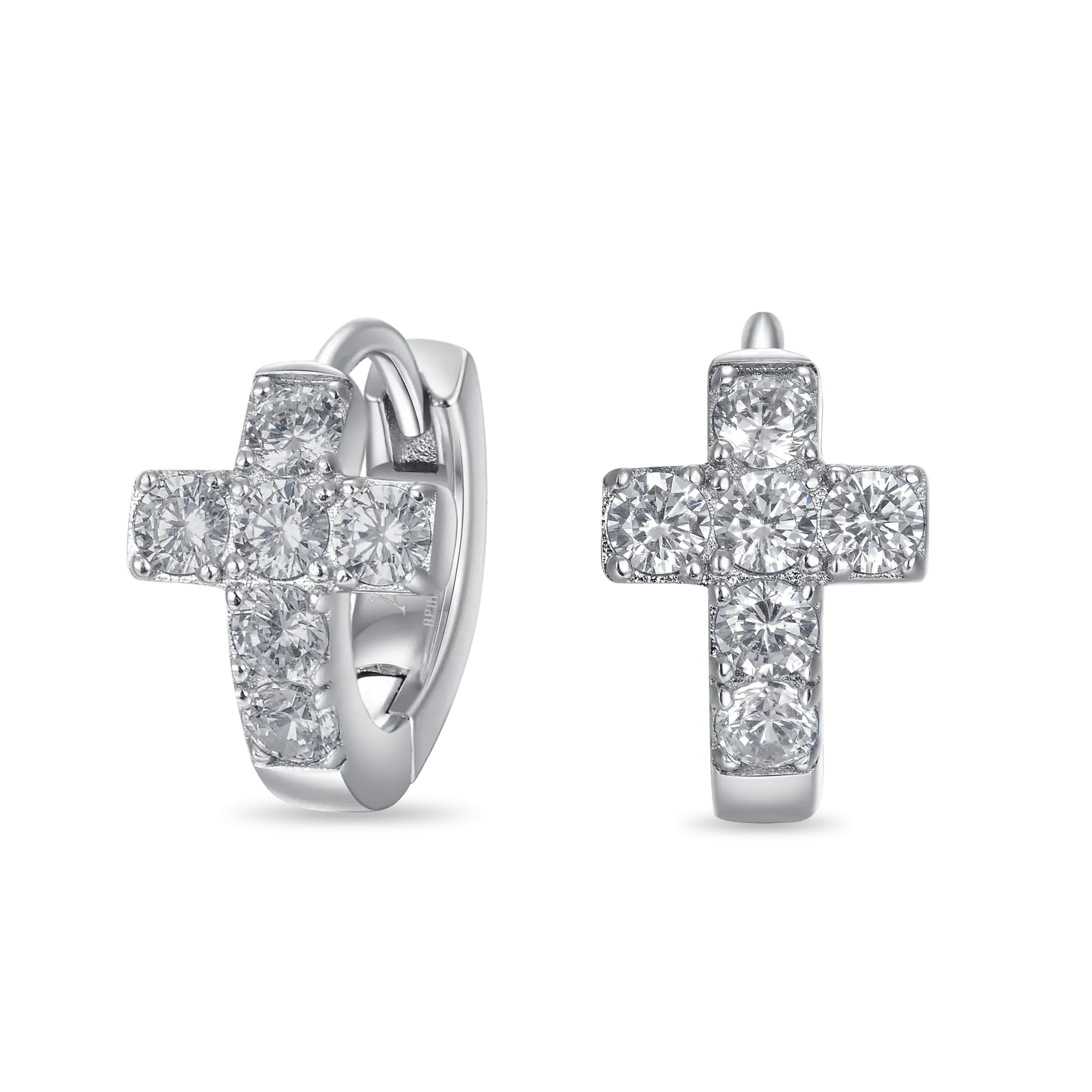 Cross Hoop Earrings - Pair