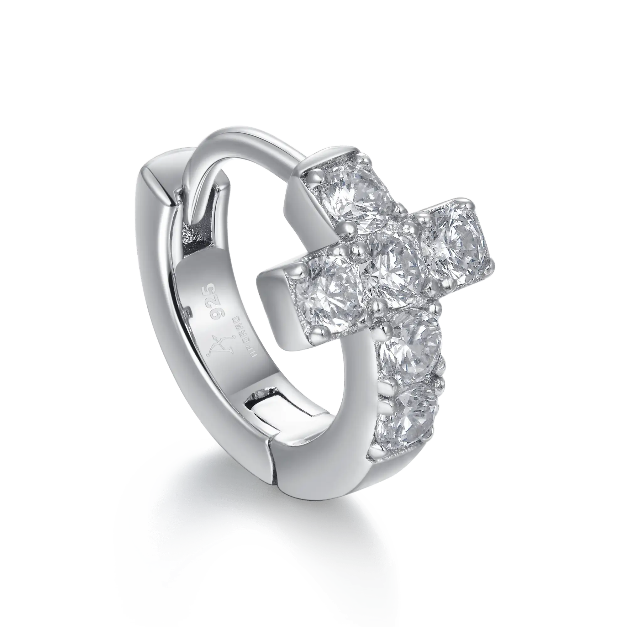 Cross Hoop Earrings - Pair