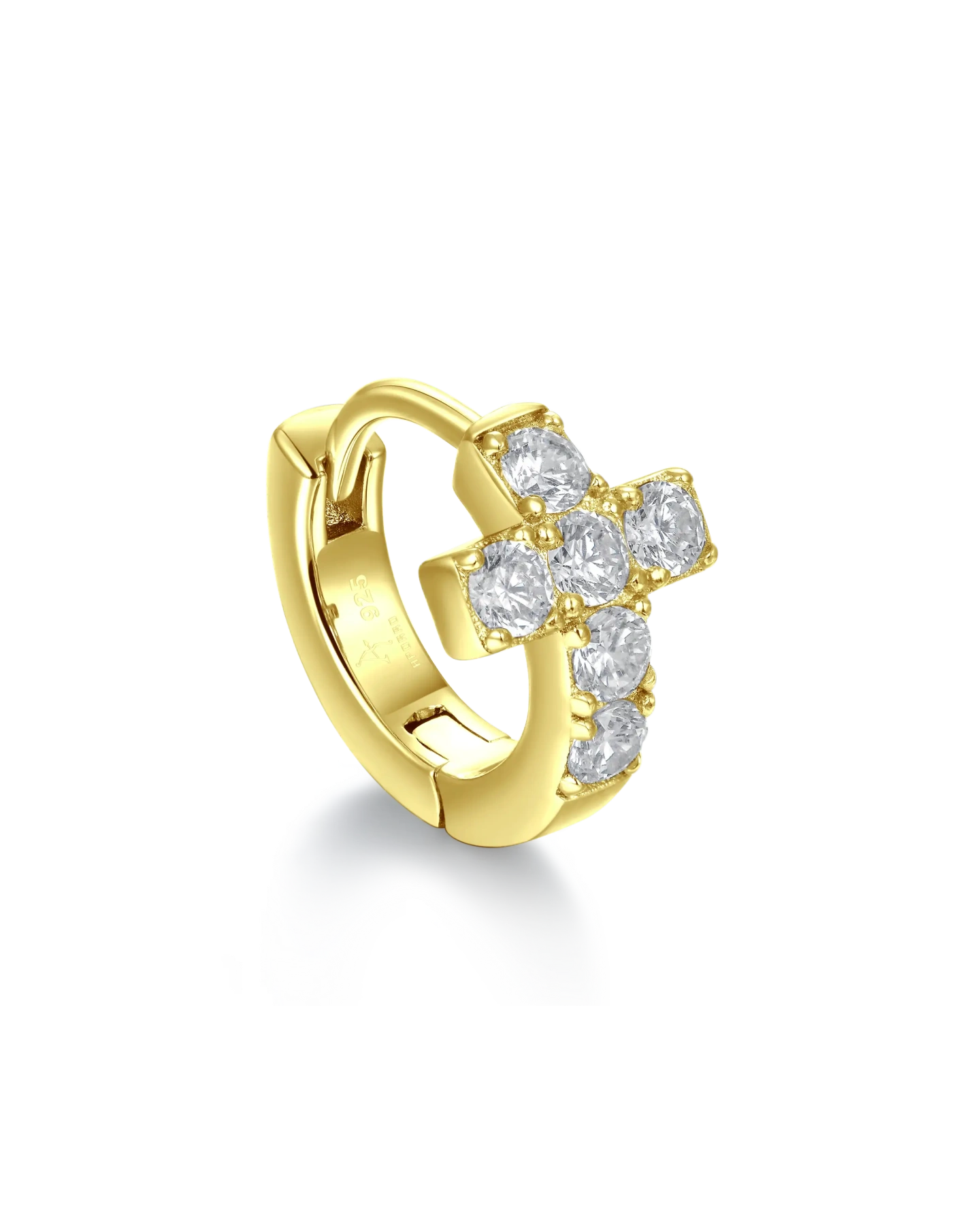 Cross Hoop Earring - Single