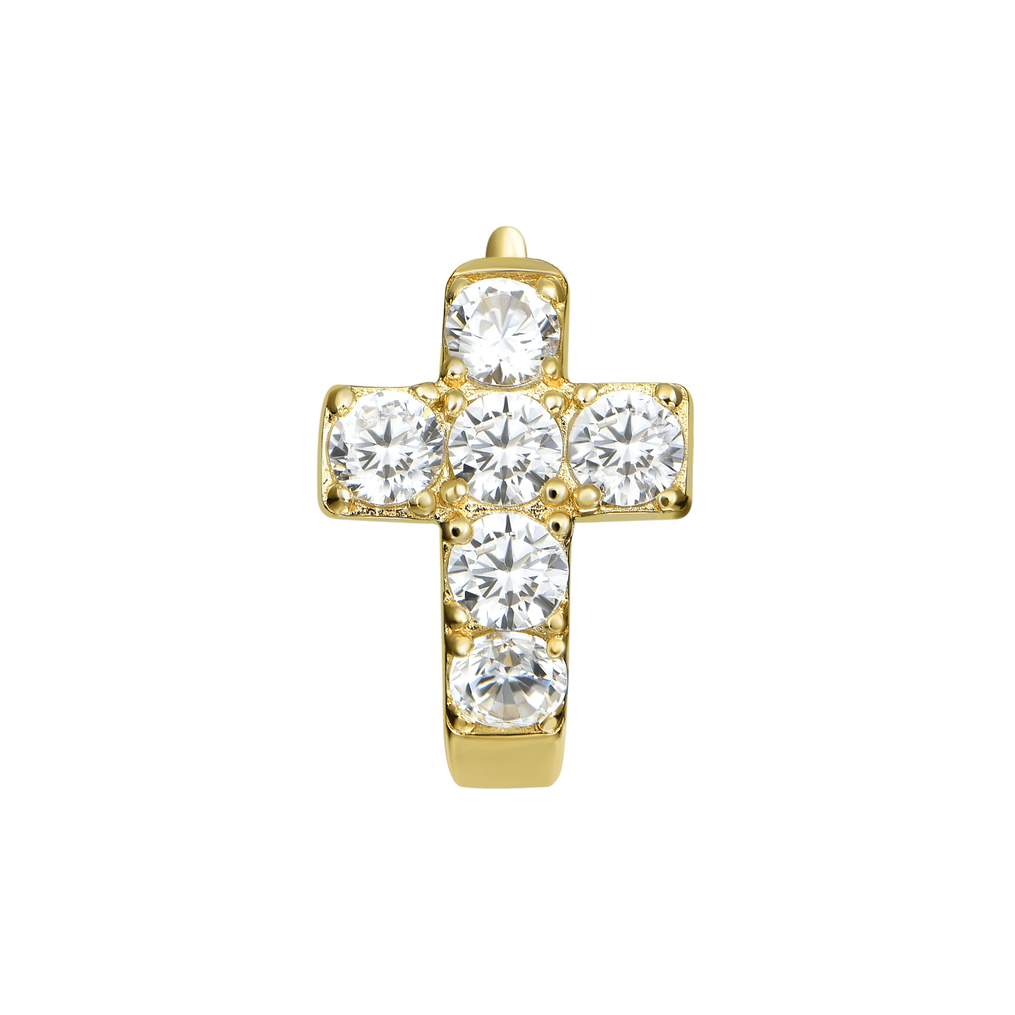 Single Cross Hoop Earring