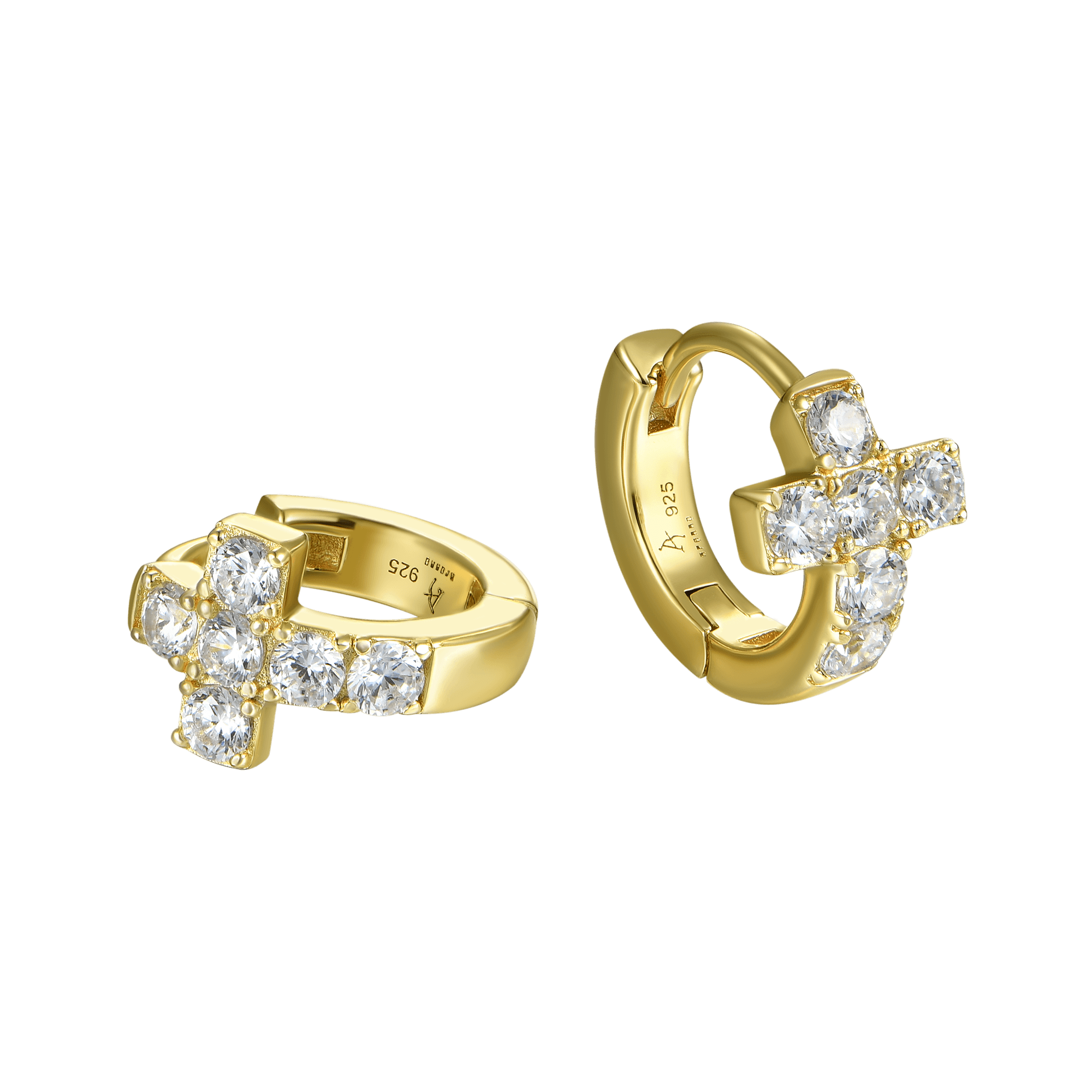 Single Cross Hoop Earring