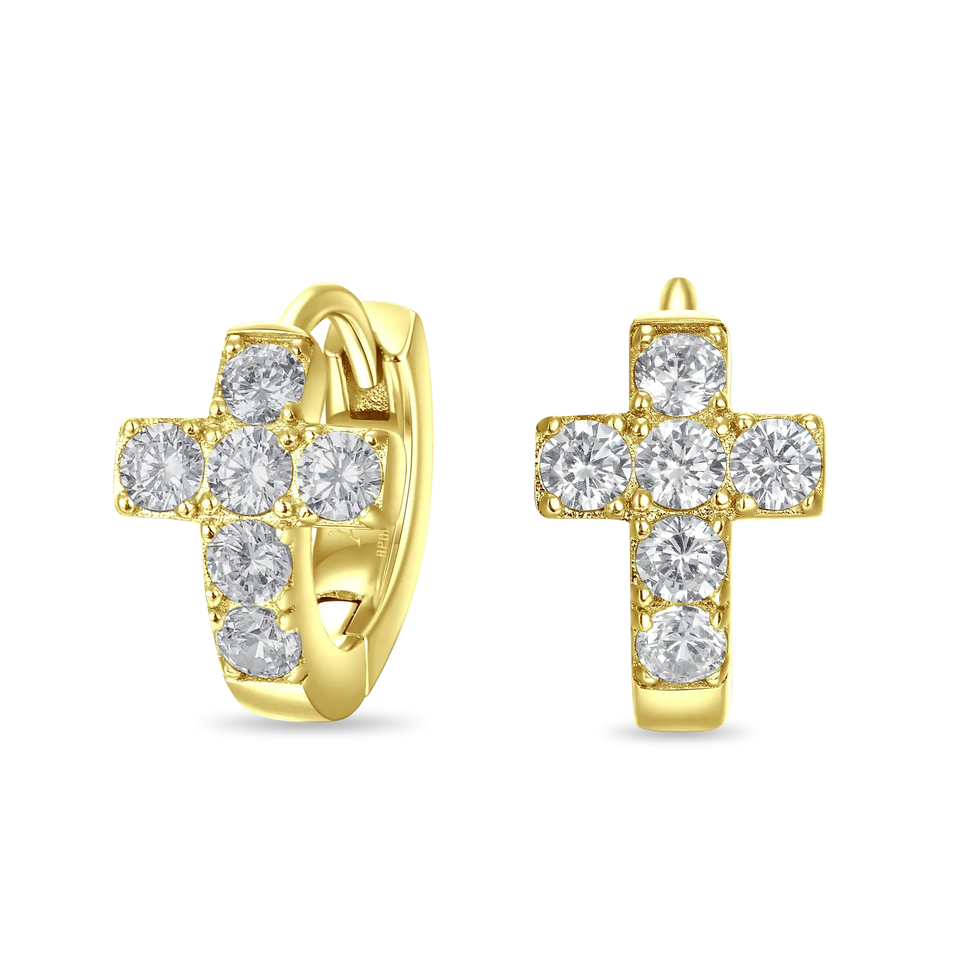 Cross Hoop Earrings - Pair
