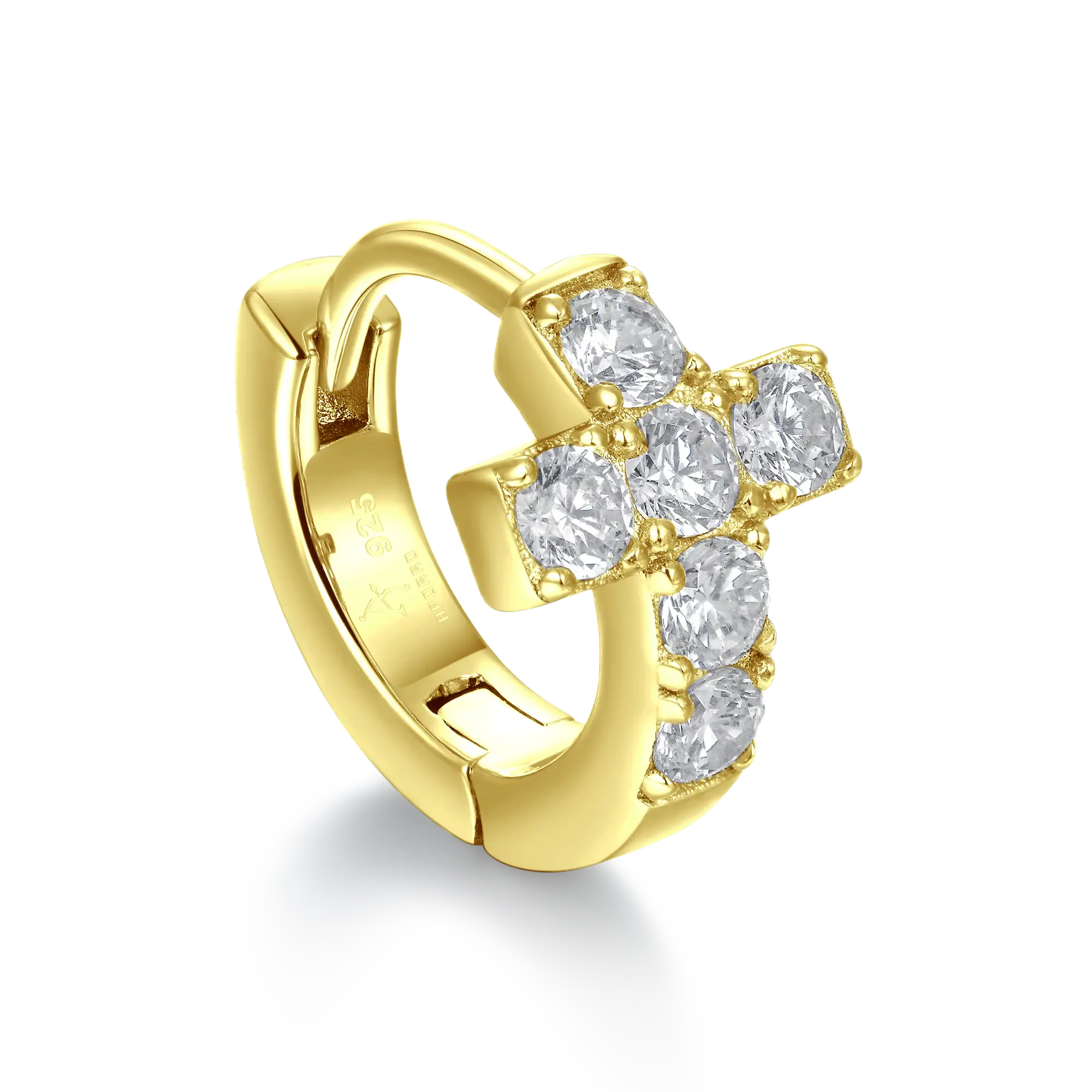 Cross Hoop Earrings - Pair